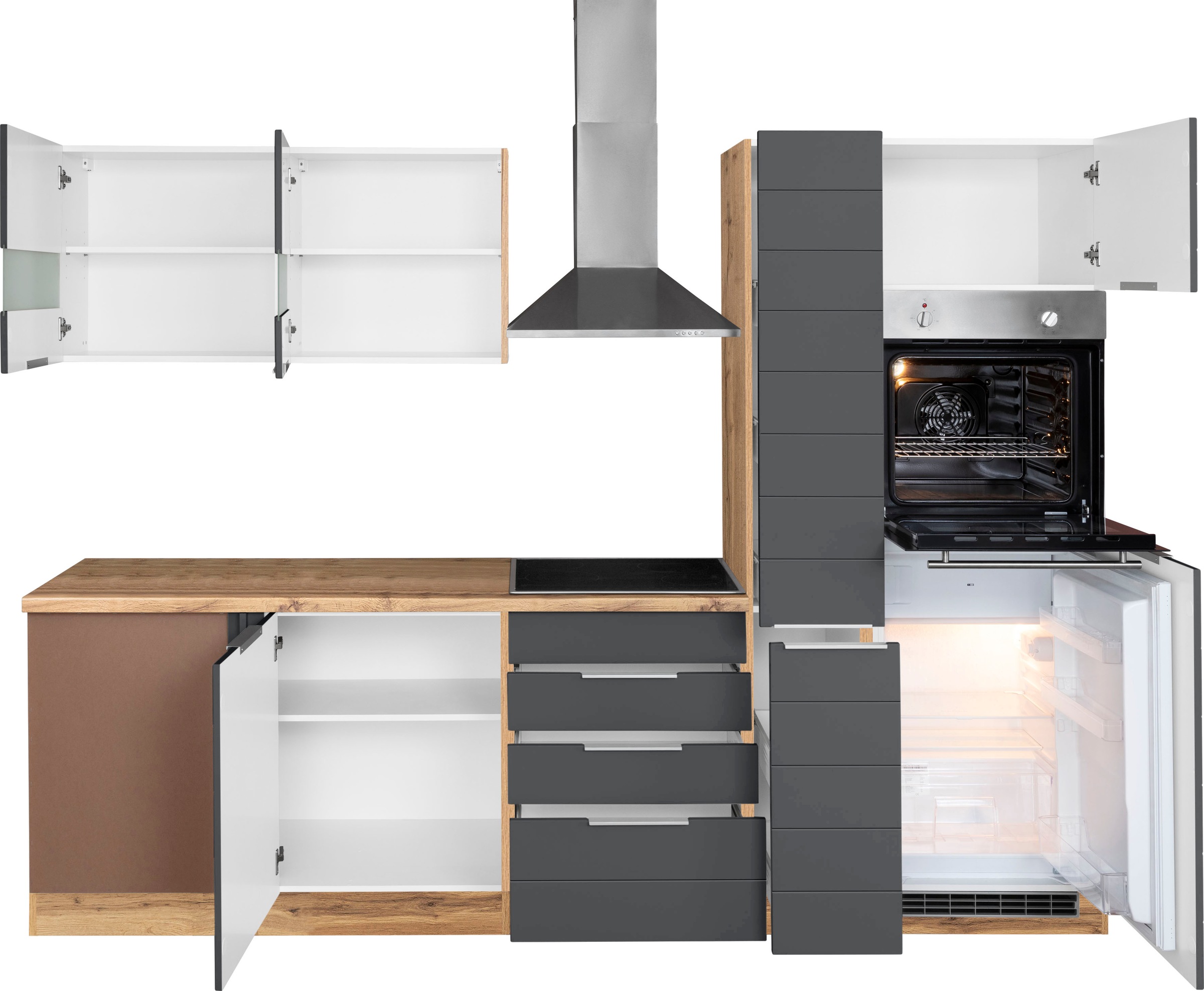 KOCHSTATION Winkelküche »KS-Luhe«, Stellbreite 240x270 cm, wahlweise mit oder ohne E-Geräten, MDF-Fronten