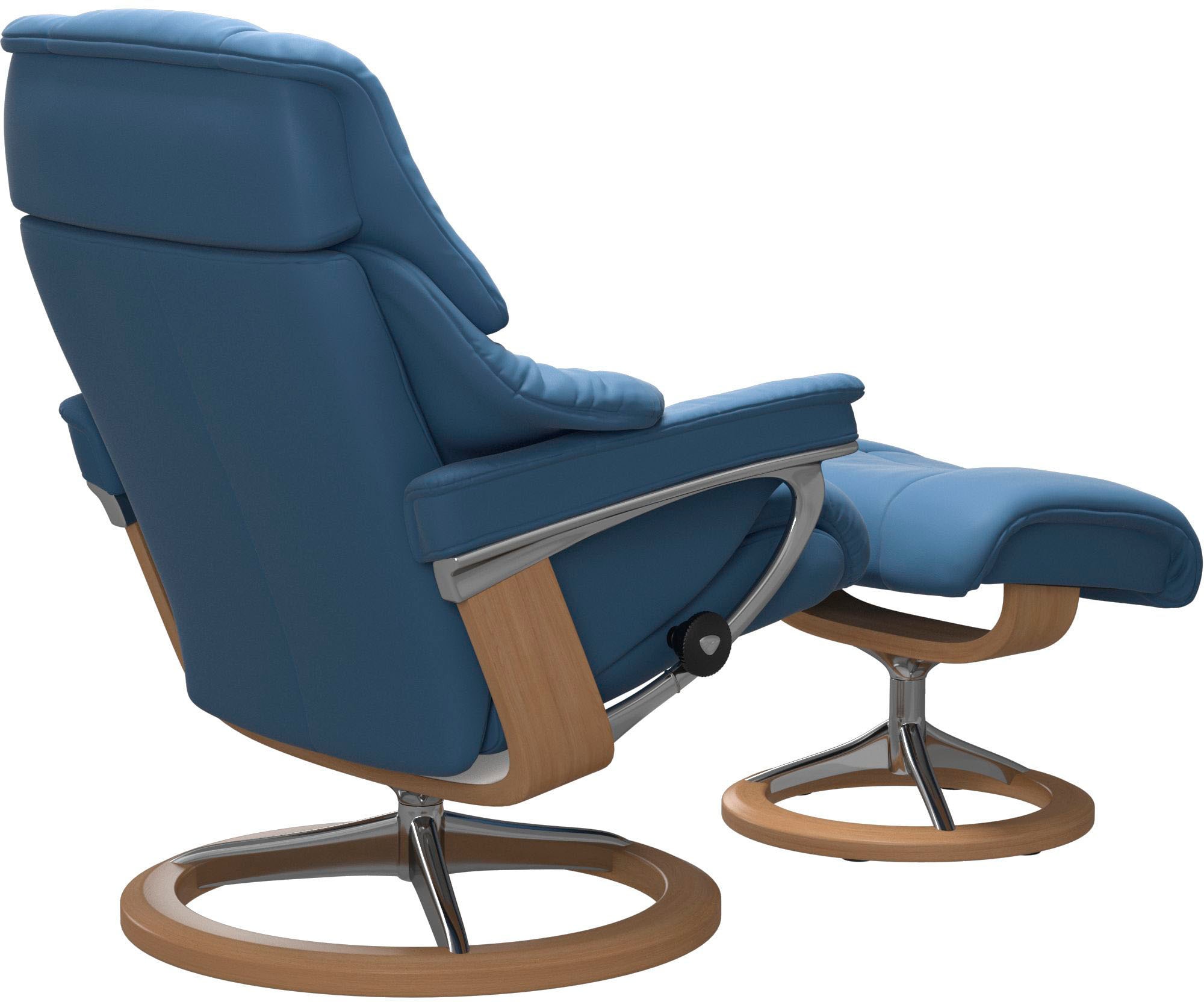 Stressless® Relaxsessel »Reno«, (Set, Relaxsessel mit Hocker), mit Hocker, mit Signature Base, Größe S, M & L, Gestell Eiche