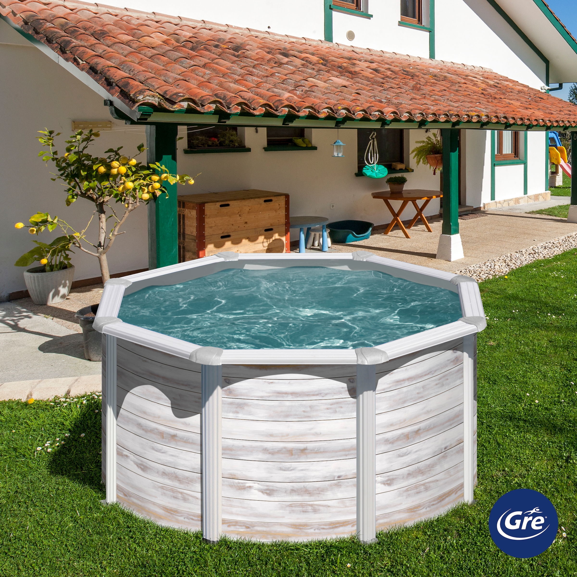 Gre Rundpool »Finlandia«, (Set, 4 tlg.), Höhe 120 cm, in versch. Größen erhältlich
