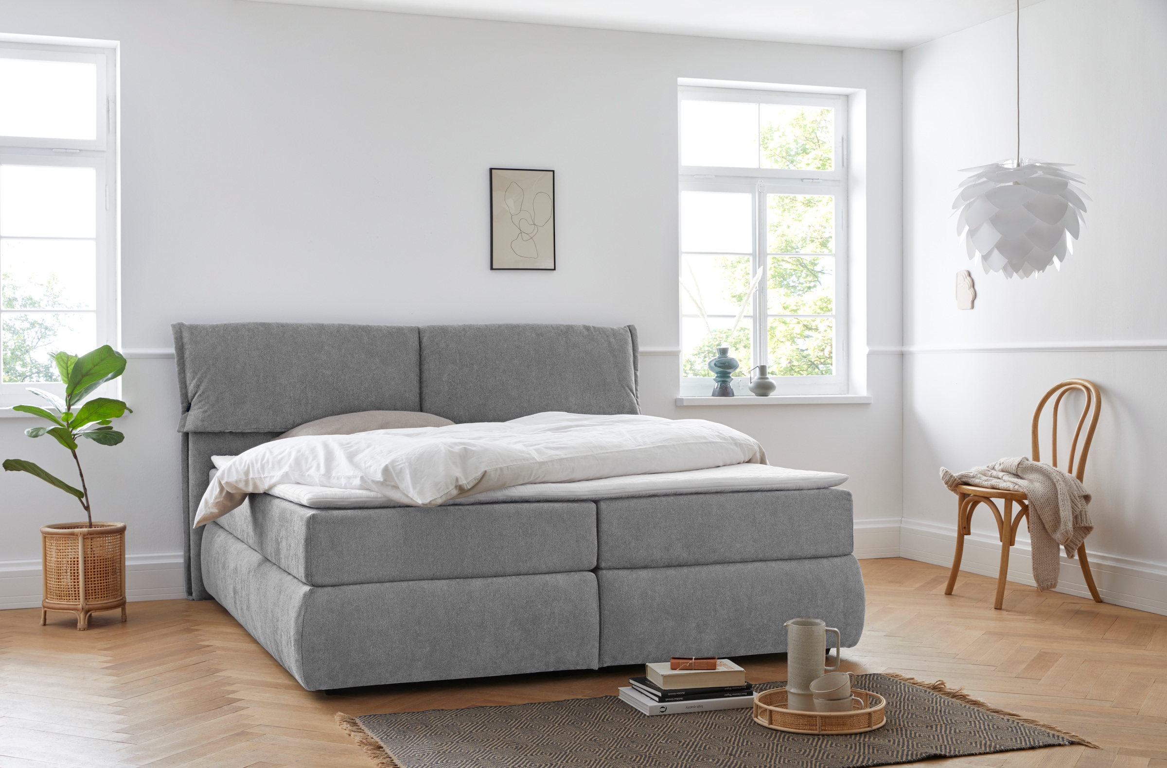 andas Boxspringbett "Jenson", in 4 Farben, 4 Breiten, 3 Matratzenarten in 2 günstig online kaufen