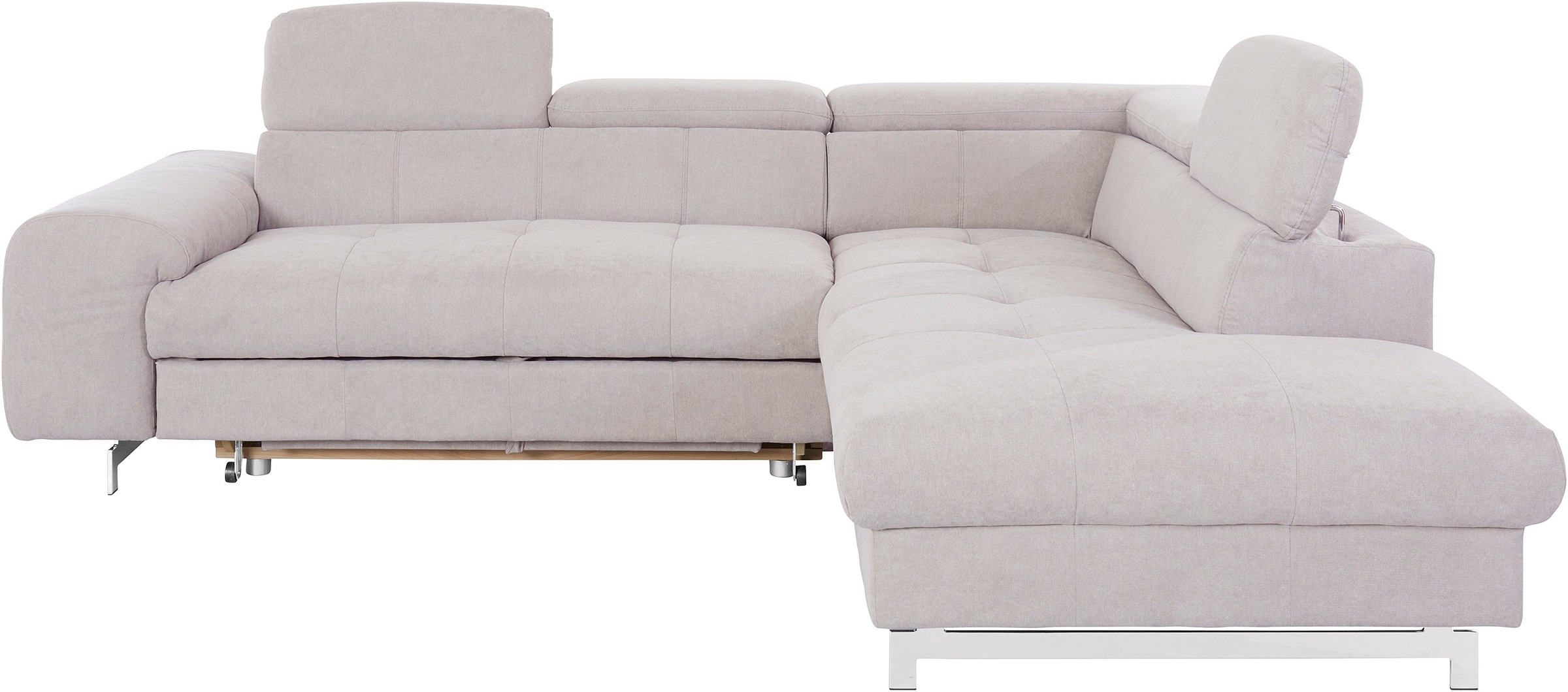 COTTA Ecksofa »Chef L-Form«, mit Kopfteilverstellung, edle Metallkufen, wahlweise mit Bettfunktion