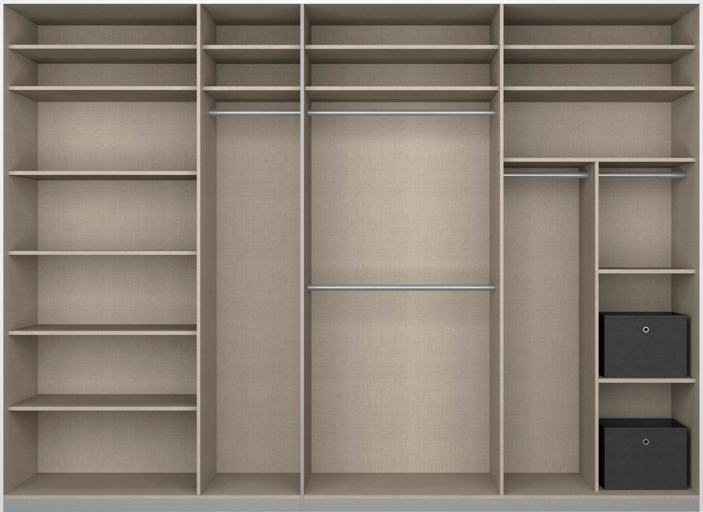 rauch Schwebetürenschrank »Kleiderschrank Schrank Garderobe CORTONA mit Passepartout«, und optionaler Beleuchtung inkl. Inneneinteilung 2 Boxen und Böden