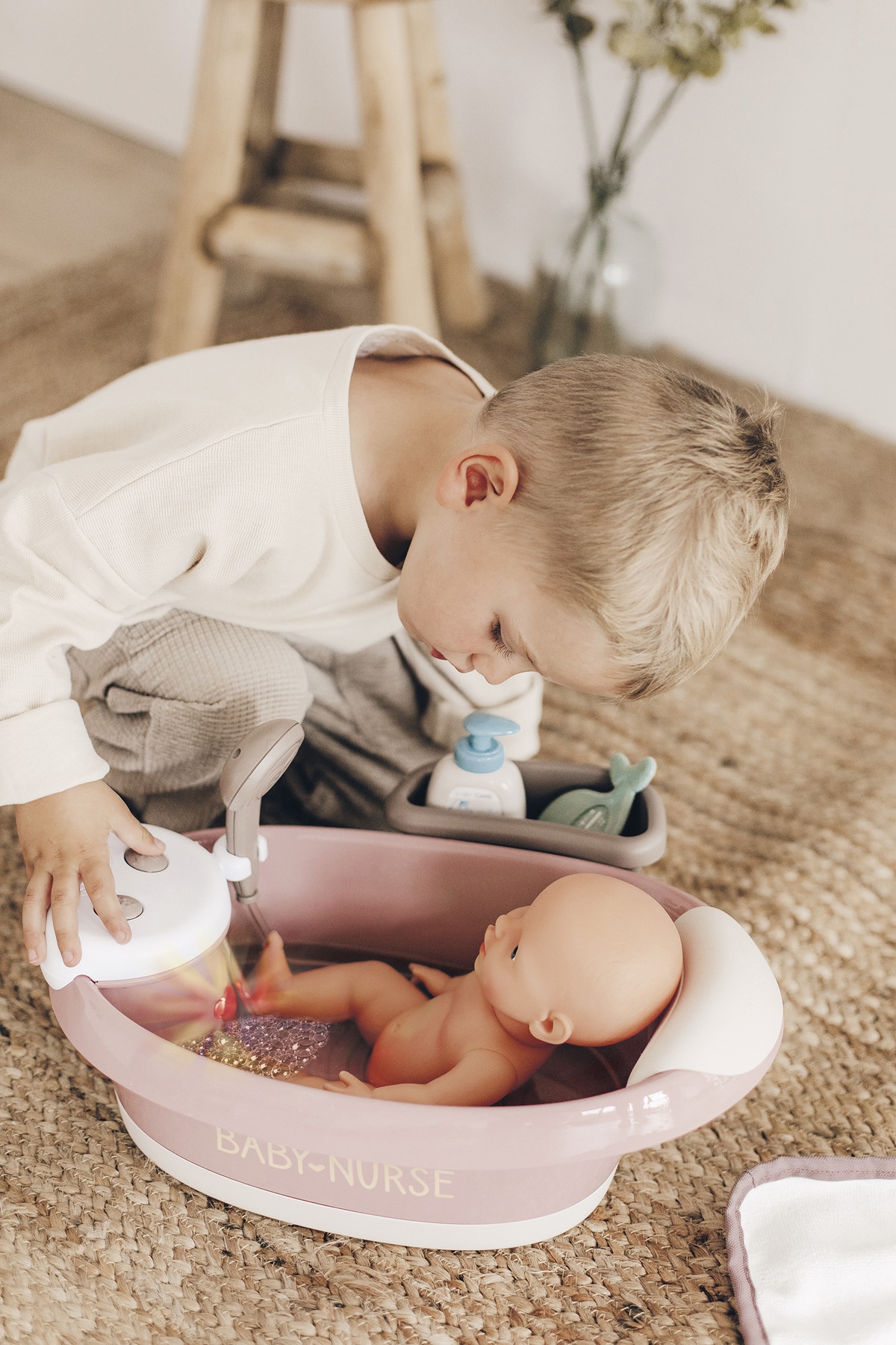 Smoby Puppen Badewanne »Baby Nurse, elektronische Puppen-Badewanne, rosa«, mit Lichteffekten