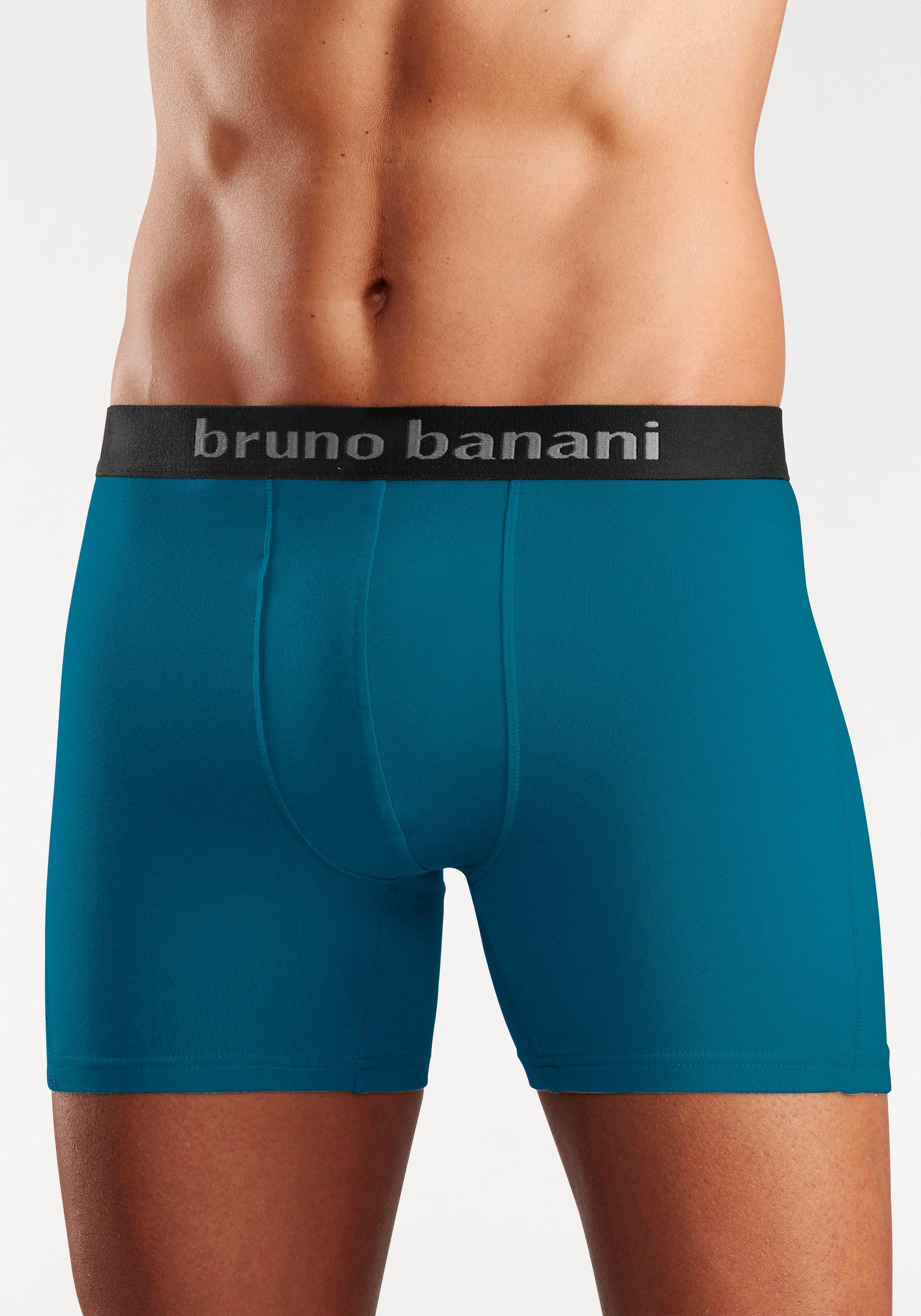 Bruno Banani Boxer »Boxershorts für Herren«, (Packung, 4 St.), mit längerem Bein und auffälligen Logobund