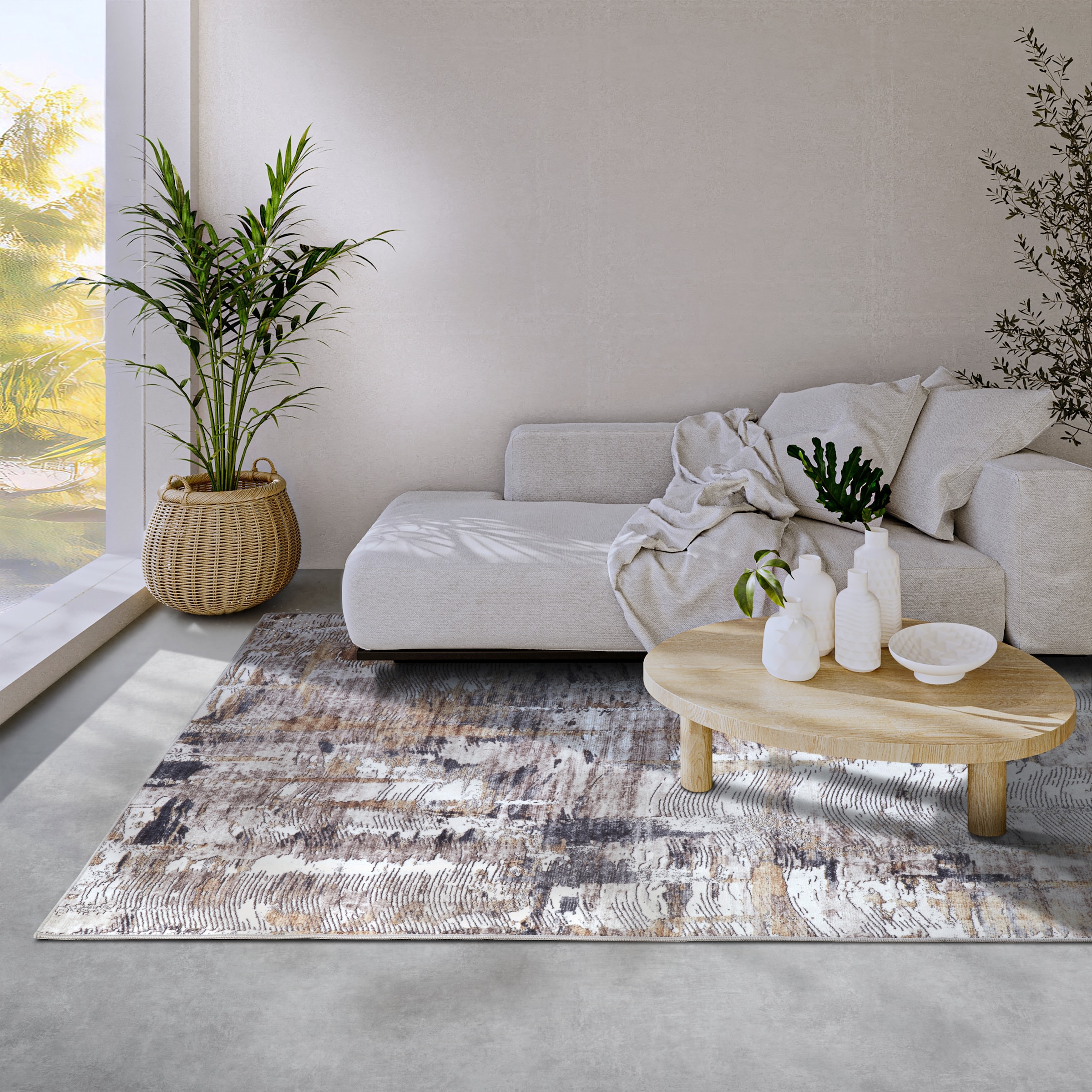 ELLE DECORATION Teppich »Malard«, rechteckig, 5 mm Höhe, Kurzflor, Anti Rutsch, Vintage, Modern, Wohnzimmer, Flur