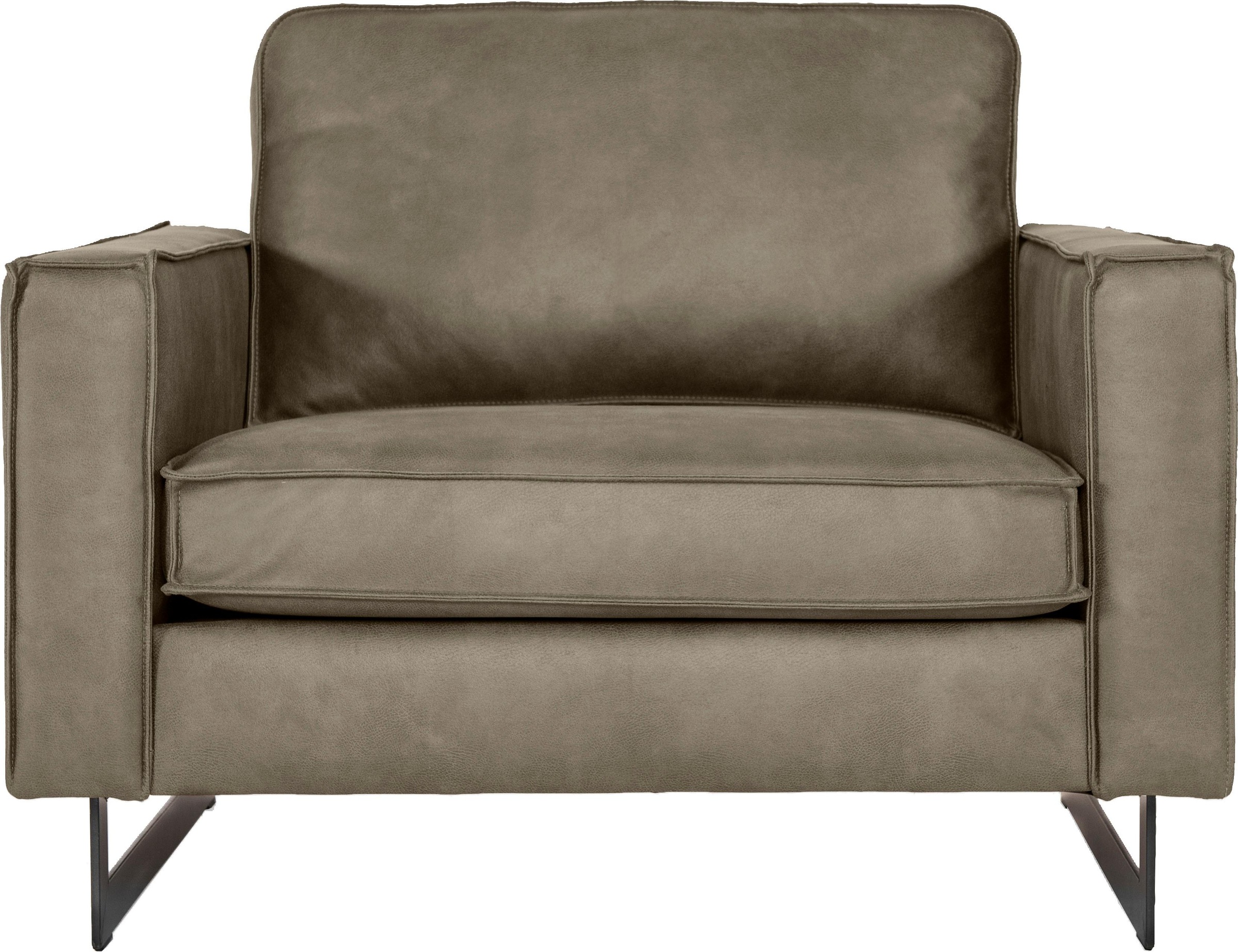 Places of Style Loveseat »Pinto 105 cm, Cord, Chenille, Lederoptik«, mit Keder, Metallfüßen und auch in Cord Bezug erhältlich