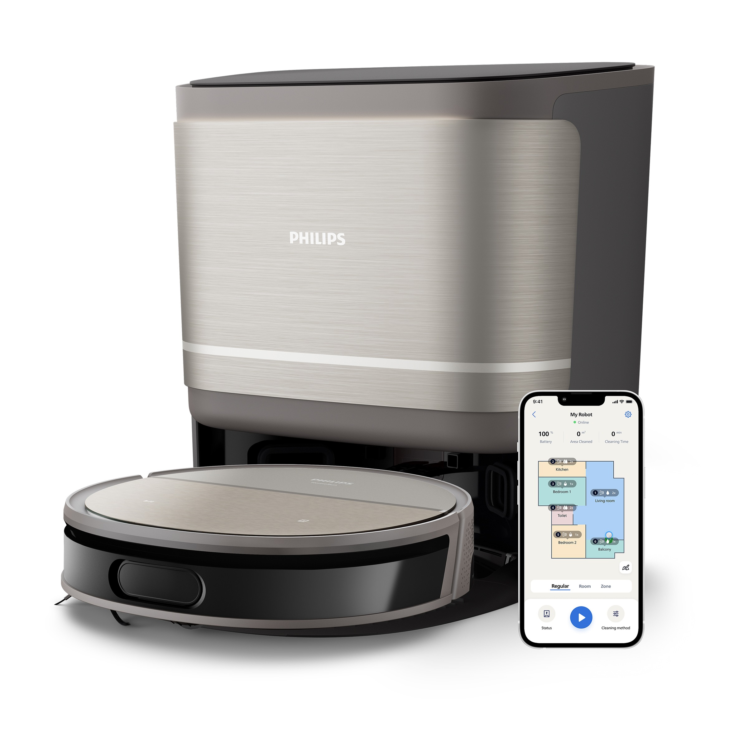 Philips Saugroboter »mit Wischfunktion XU9100/10, mit PowerCyclone Aqua Tec günstig online kaufen