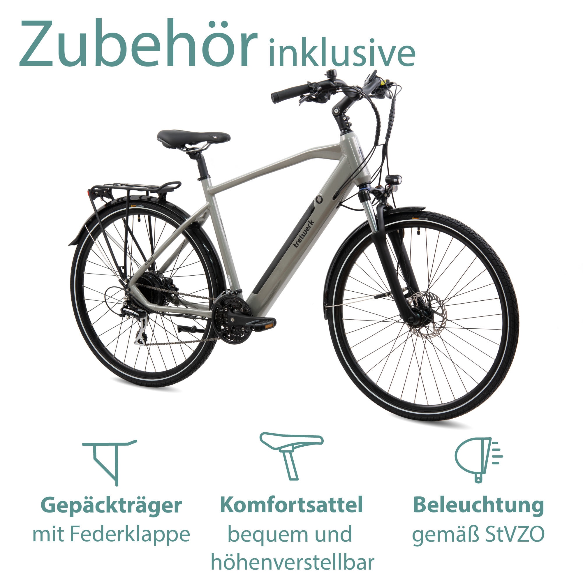Tretwerk E-Bike »Bronx 5.0«, 24 Gang, Shimano, Altus M310, Heckmotor 250 W, Pedelec, Elektrofahrrad für Damen u. Herren