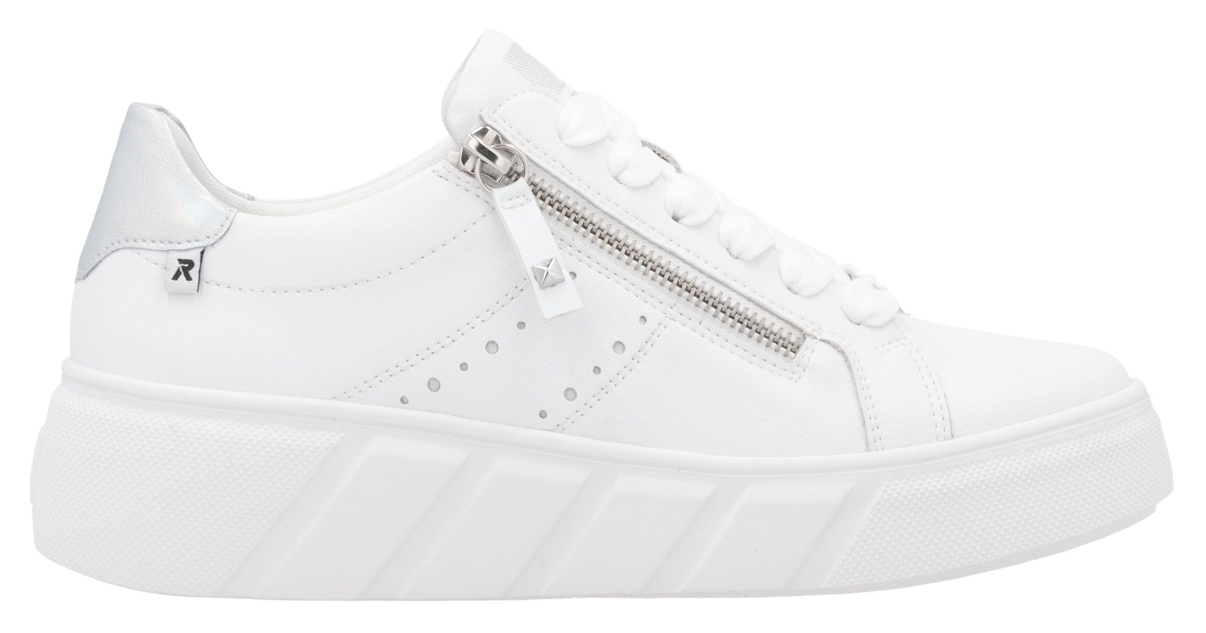 RIEKER Sport Plateausneaker  , Freizeitschuh, Halbschuh, Schnürschuh mit seitlicher Perforation