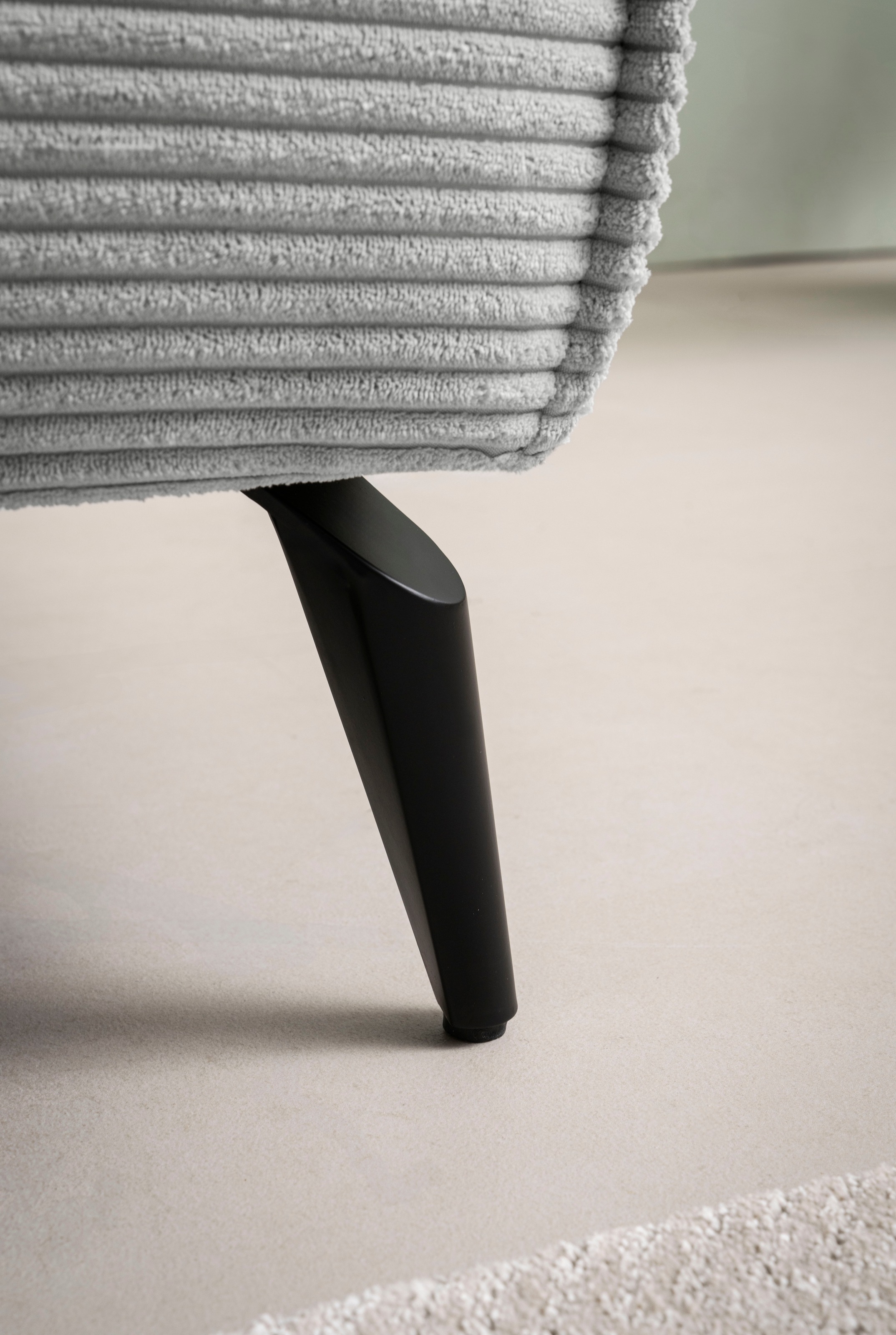 andas Ecksofa »TVINNU, L-Form in Cord, Sofa«, wahlweise Recamiere rechts/links, schwarze Füße, bequemer Sitzkomfort