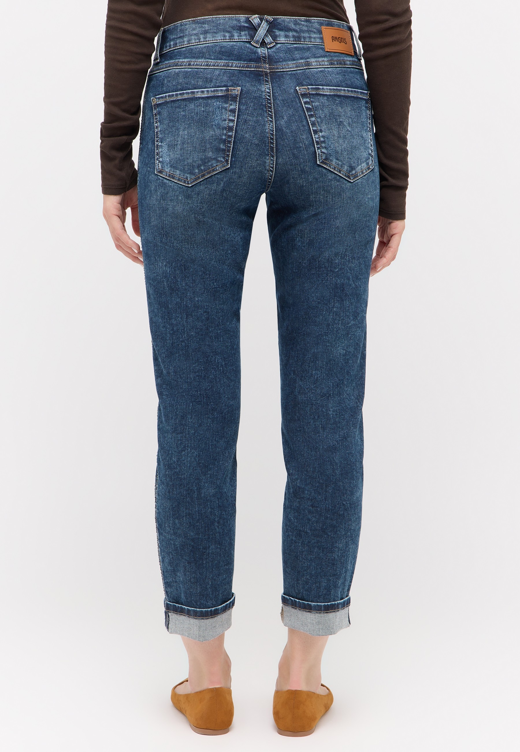 ANGELS 7/8-Jeans »DARLEEN SPARKLE« mit Umschlagsaum, STRAIGHT, Stretch-Denim