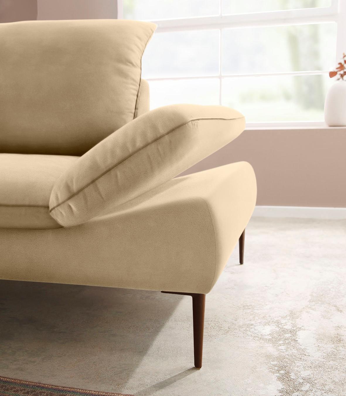 W.SCHILLIG Ecksofa »enjoy&MORE, Designsofa, elegant und bequem, L-Form«, Sitztiefenverstellung, Füße bronze pulverbeschichtet, Breite 294 cm
