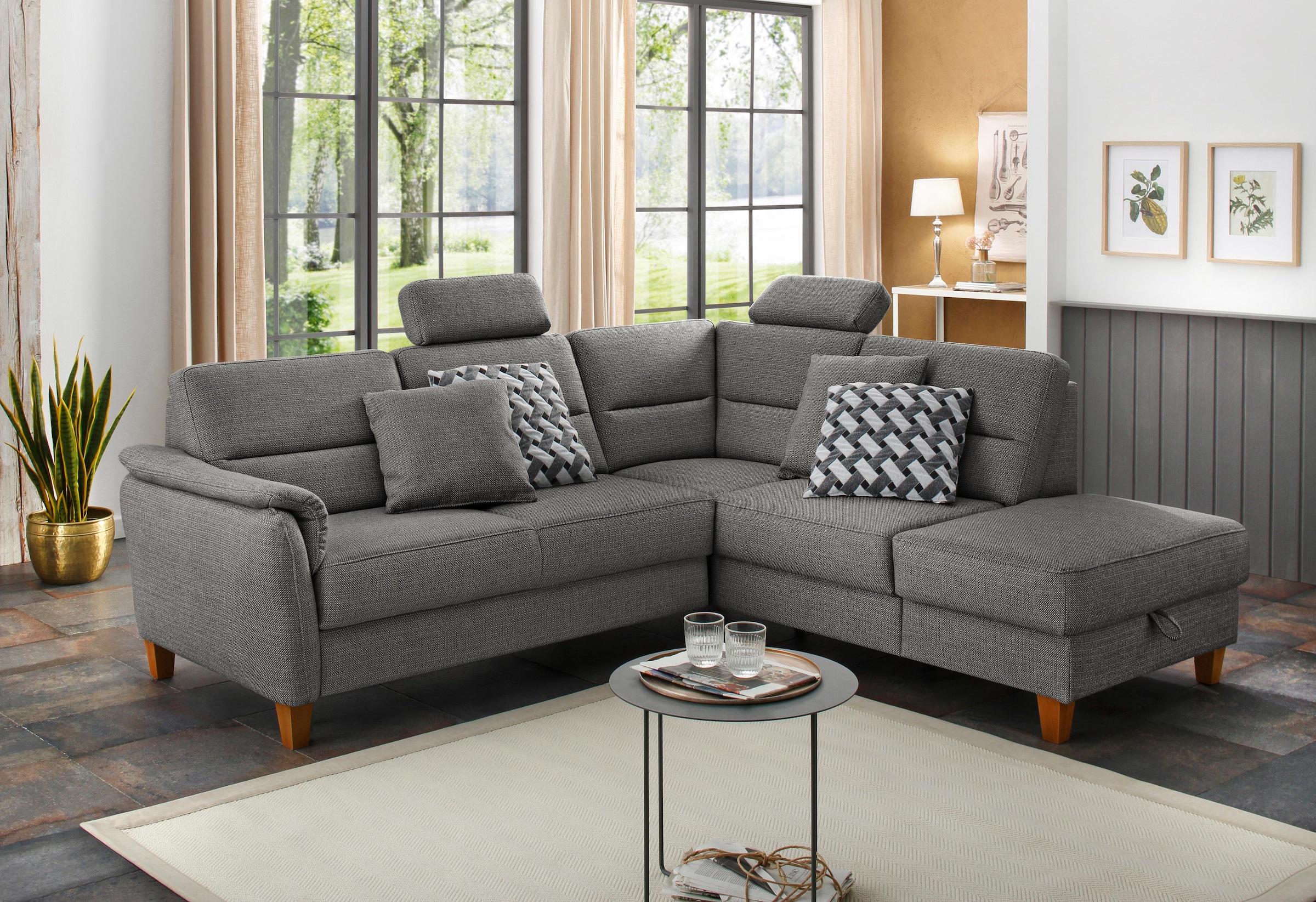 Home affaire Ecksofa »Palmera L-Form, B: 236 cm« optional Bettfunktion & Be günstig online kaufen