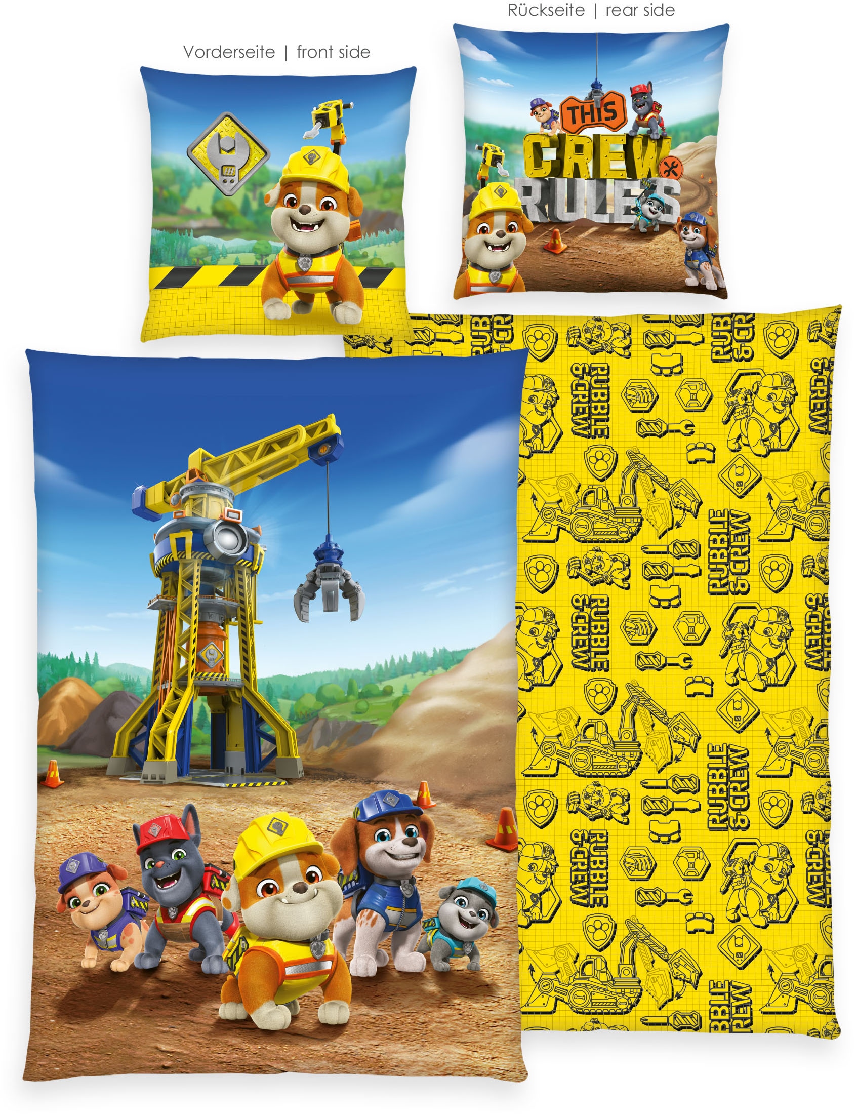 PAW PATROL Bettwäsche »Paw Patrol Rubbel&Crew«, Wendebettwäsche