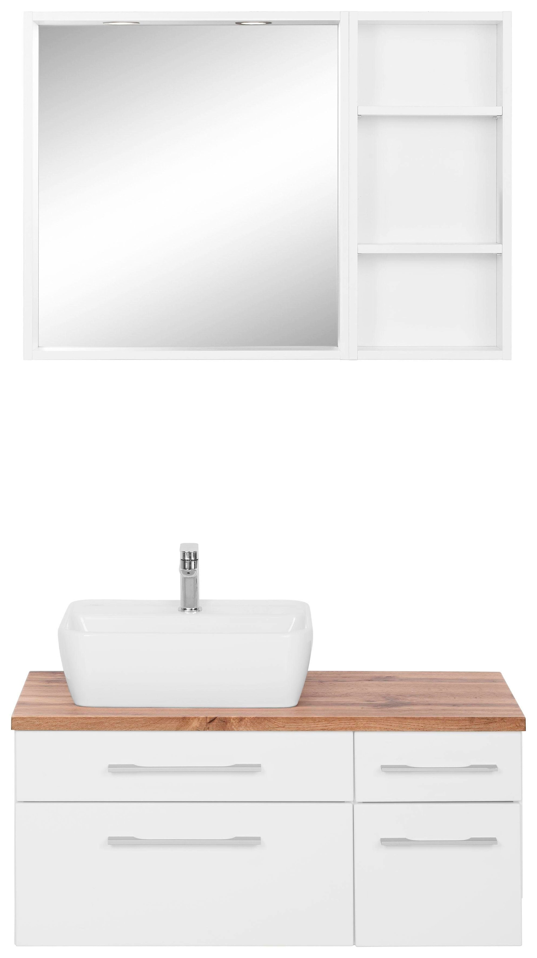 welltime Badmöbel-Set »Davos«, (3 St.), mit 2 Touch-LED-Einbauleuchten günstig online kaufen