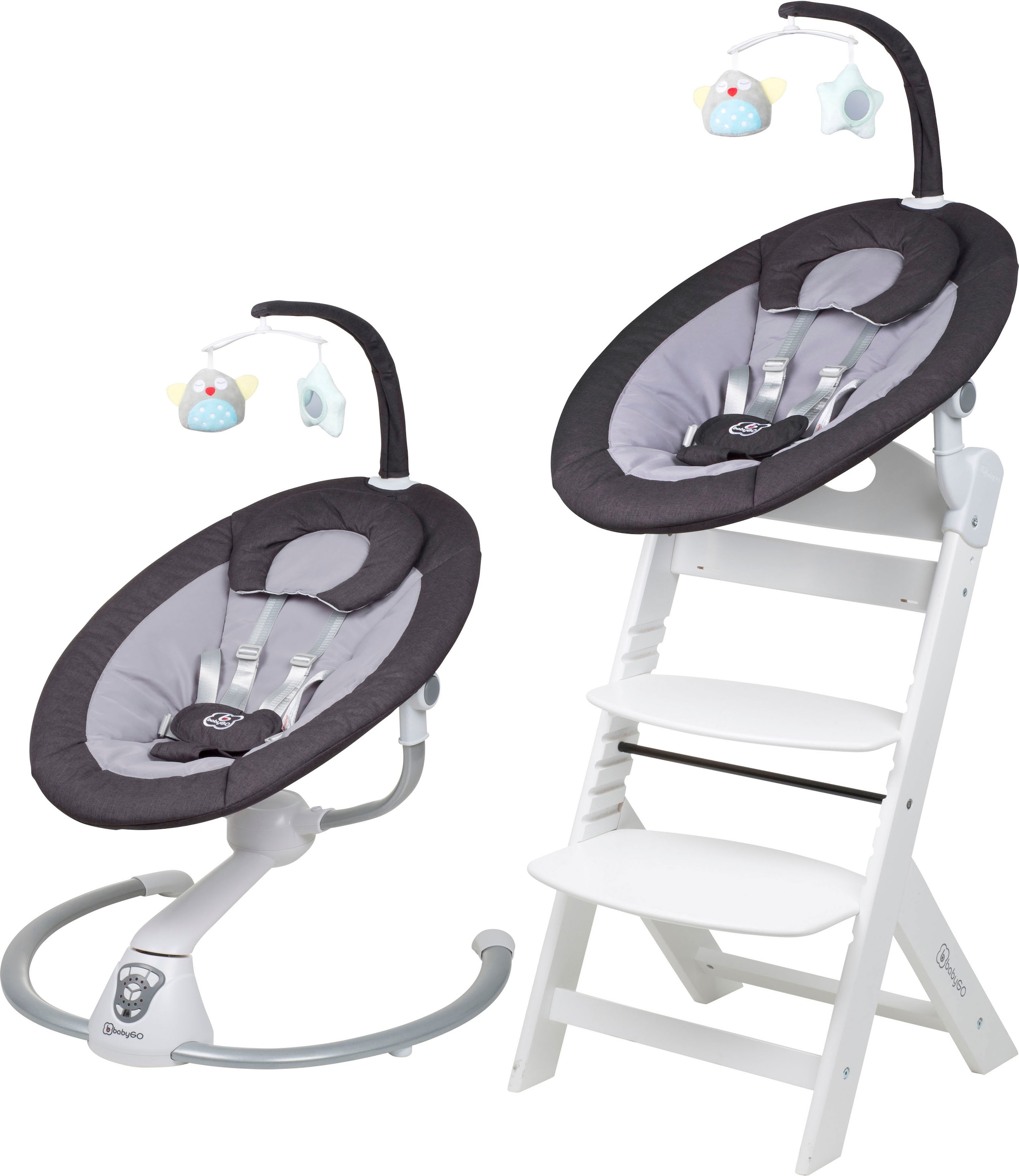 BabyGo Hochstuhl »Family Homey Set, weiß/dunkelgrau«, mit elektrischer Baby günstig online kaufen