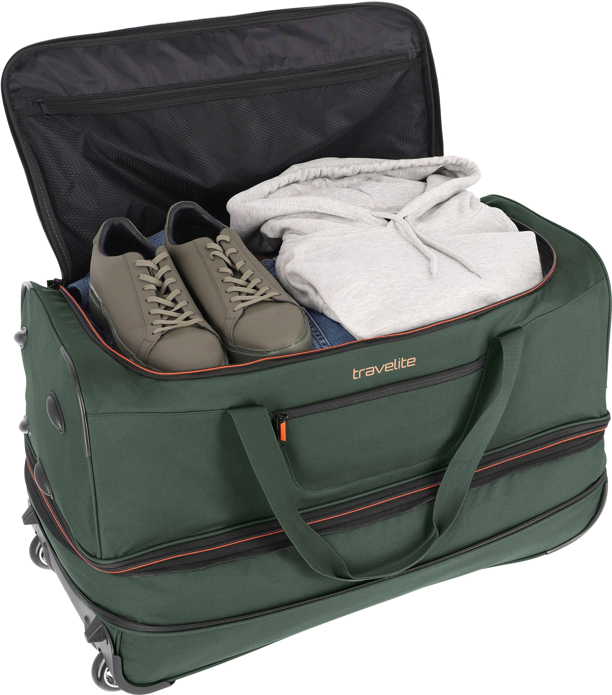 travelite Reisetasche »BASICS, verschiedene Größen und Farben«, Duffle Bag Reisegepäck Sporttasche Reisebag mit Trolleyfunktion