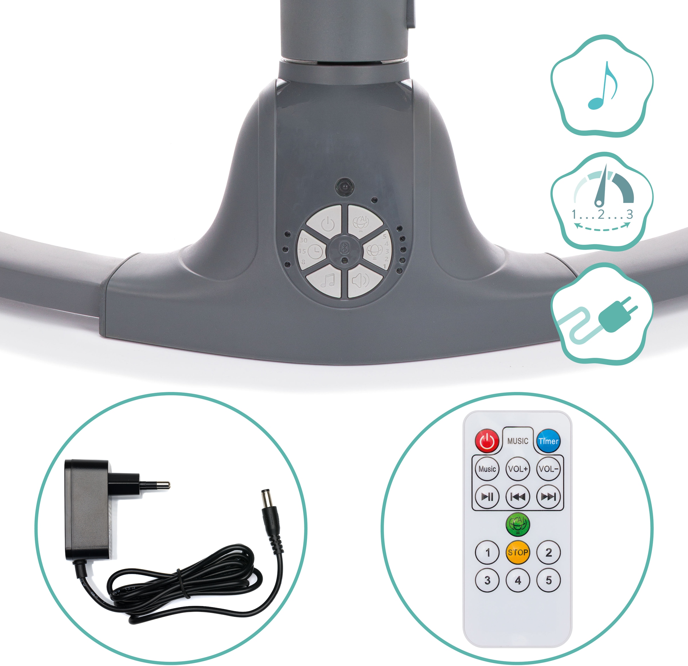 Fillikid Babywippe »Stella« bis 9 kg elektrisch; intelligente KI-Bewegungserkennung