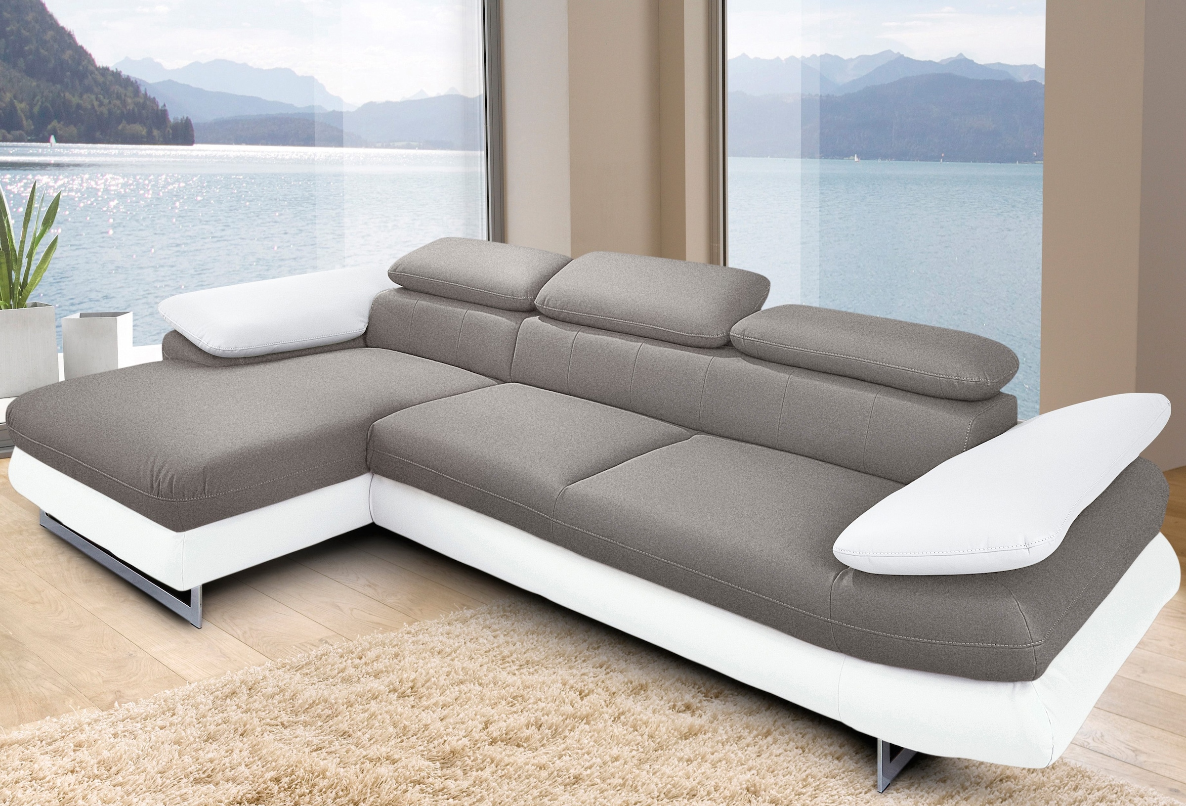 INOSIGN Ecksofa »Solution L-Form«, mit Arm- & Kopfteilverstellung, wahlweis günstig online kaufen