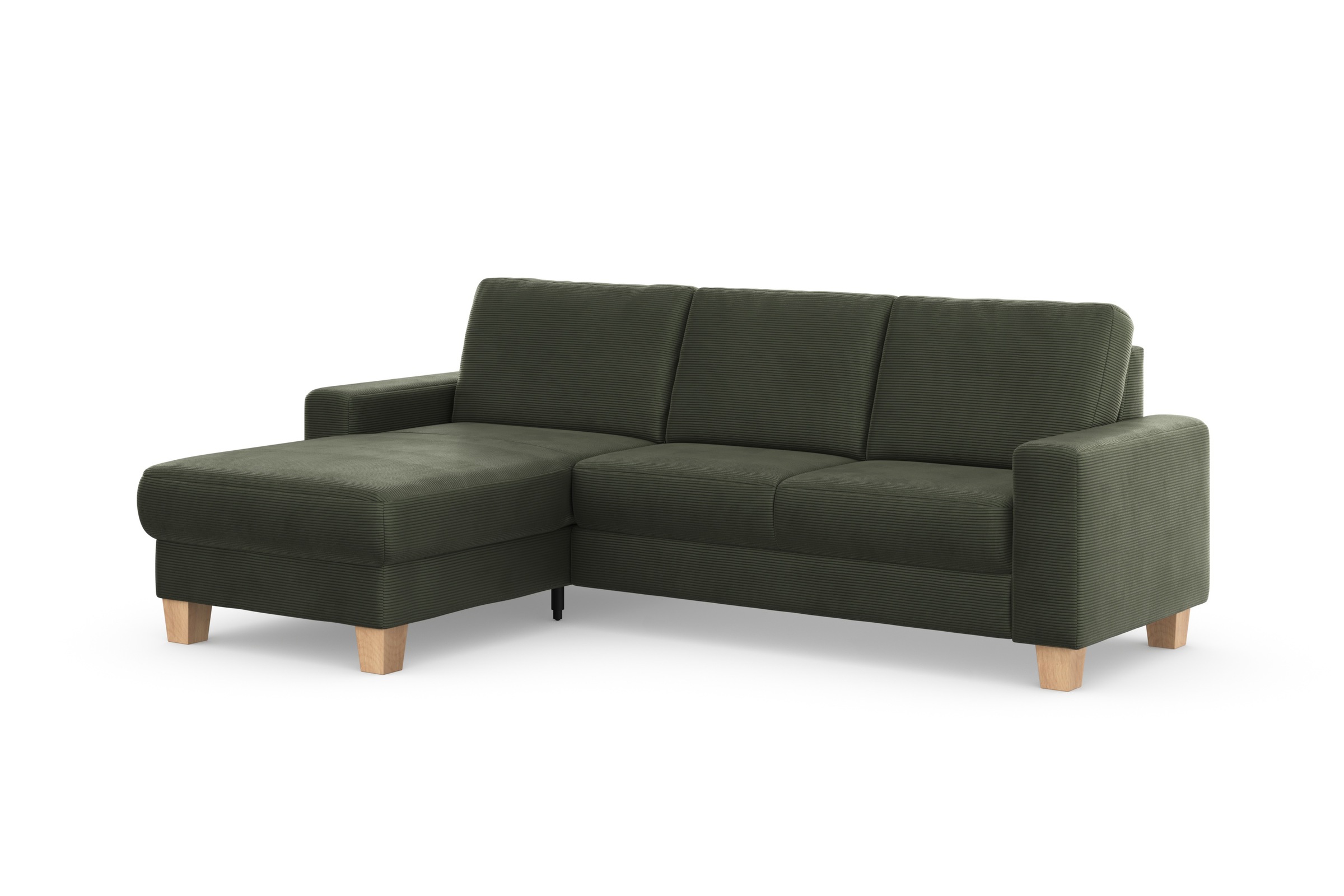 Home affaire Ecksofa »Summer L-Form«, mit Recamiere, mit oder ohne Bettfunktion und Bettkasten, Cord-Bezug