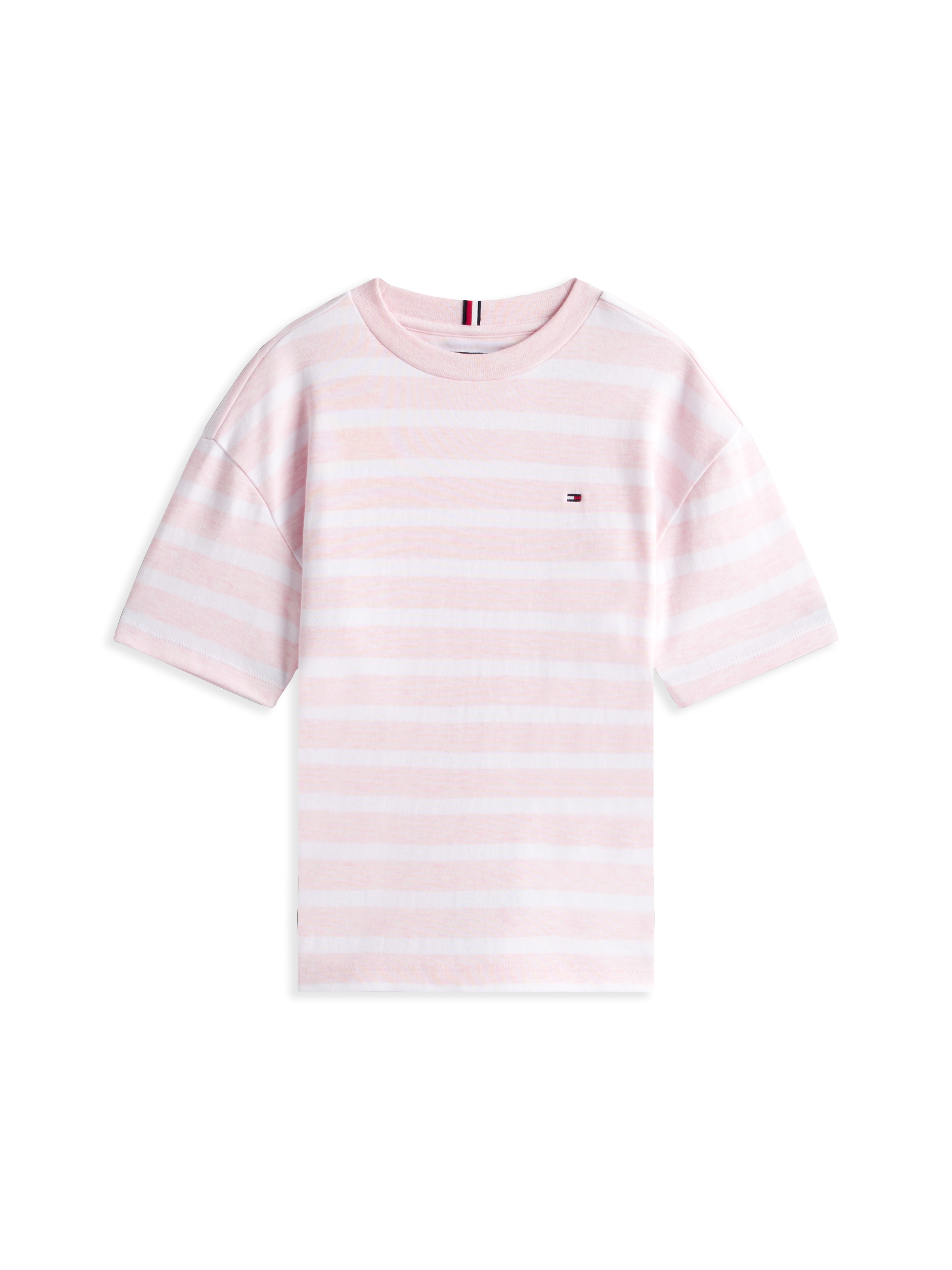 Tommy Hilfiger T-Shirt »INTERLOCK STRIPE HTR T-SHIRT SS«, für Kinder bis 16 Jahre, mit kleinem Flag-Label