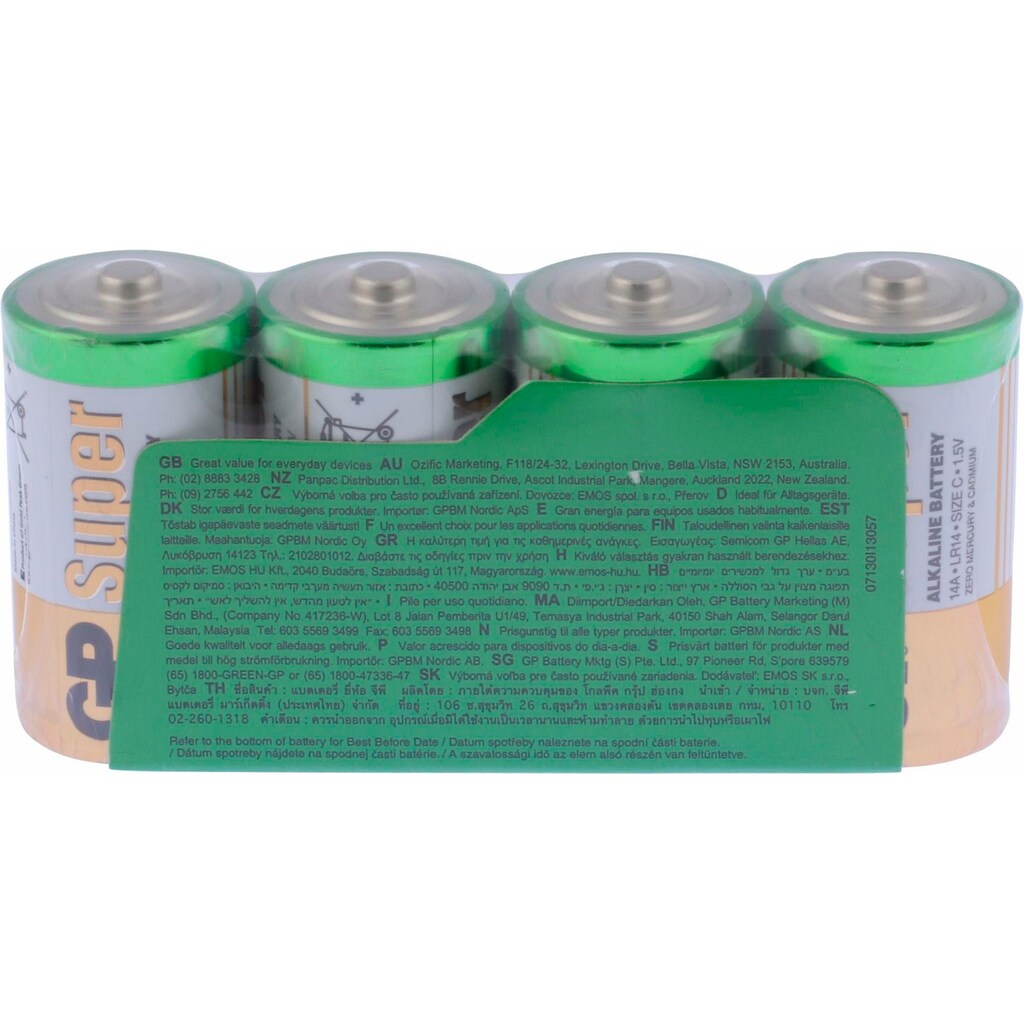 GP Batteries Batterie »4er Pack GP14AS4«, LR14, 1,5 V, (Set, 4 St.)