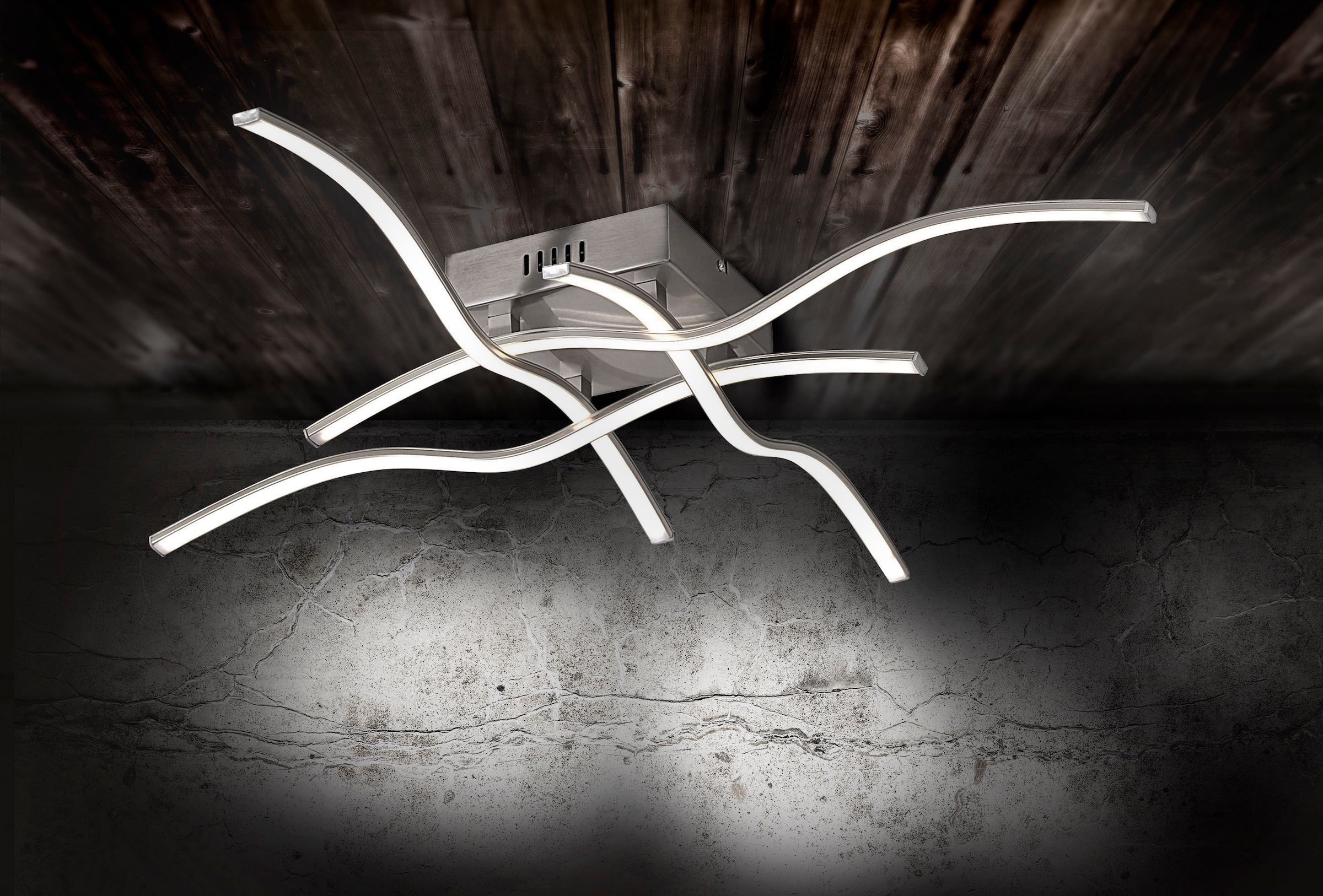 JUST LIGHT Deckenleuchte »WAVE« LED-Board 1 Stk. Warmweiß LED