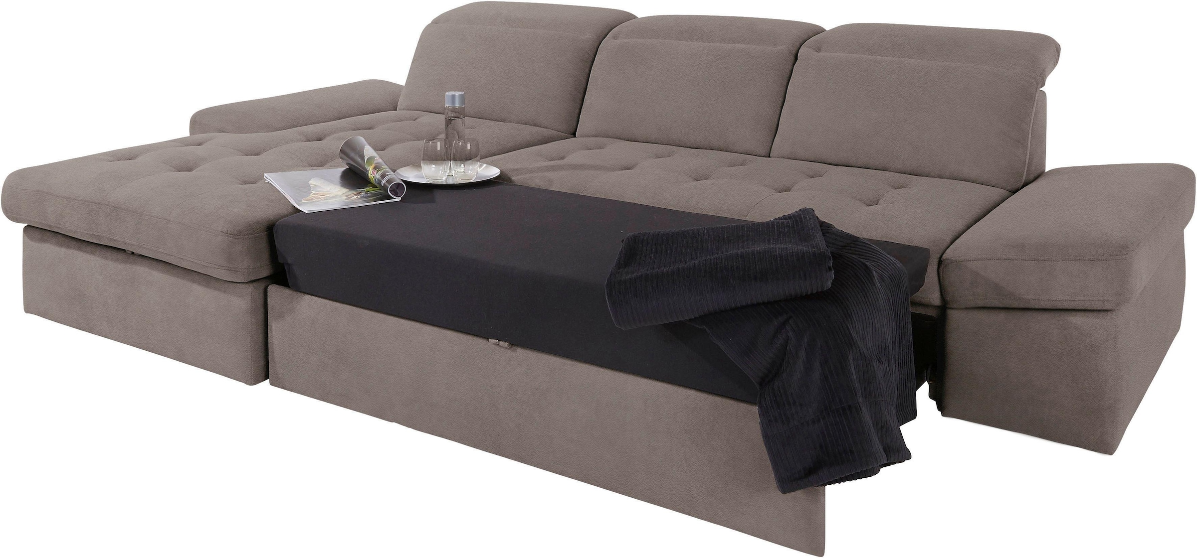 sit&more Ecksofa »Stardust L-Form«, wahlweise mit Bettfunktion und Bettkasten