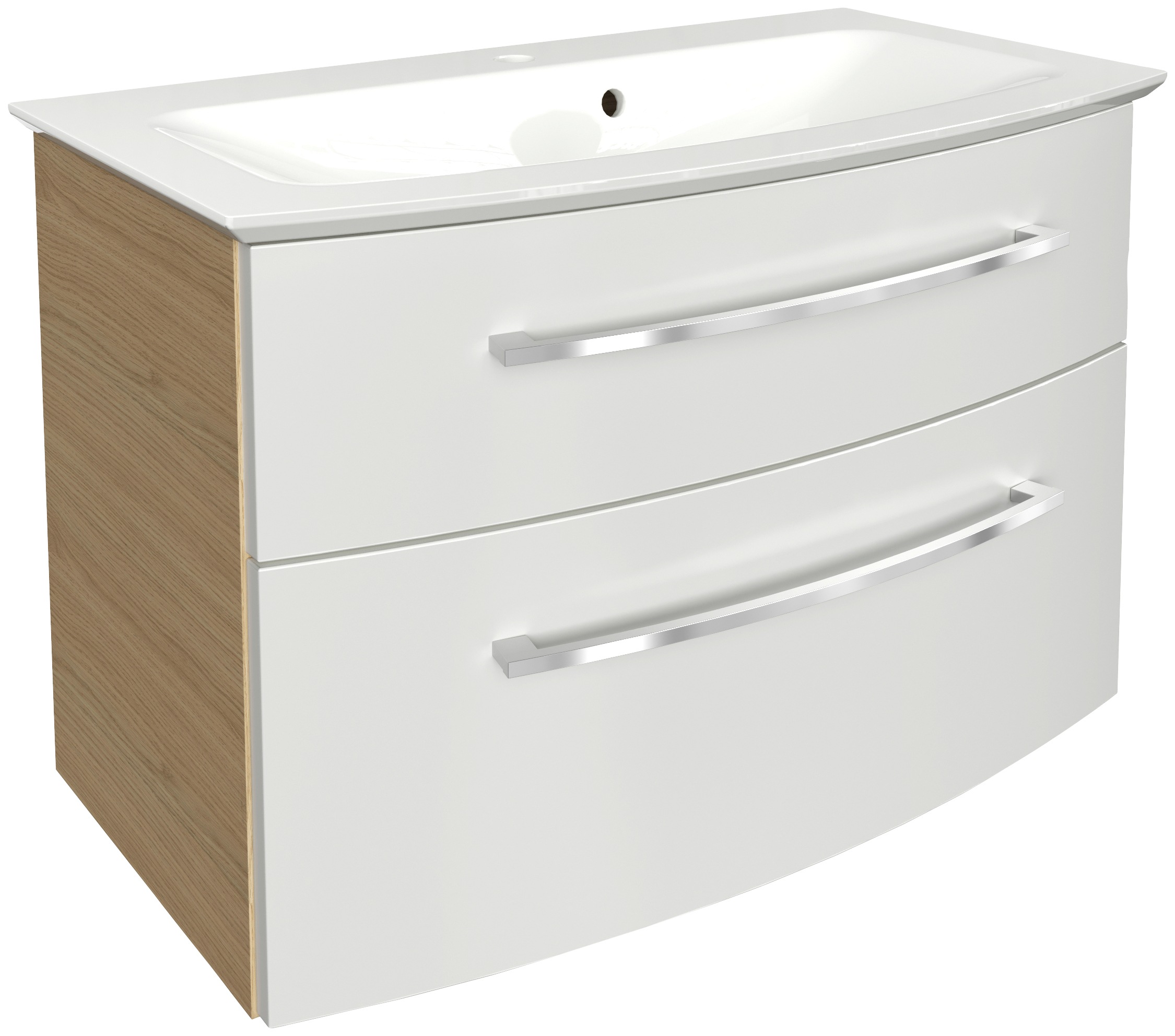 FACKELMANN Waschtisch »B.Style« Set, 2 tlg. Badmöbel Sandeiche/Weiß + Sandeiche