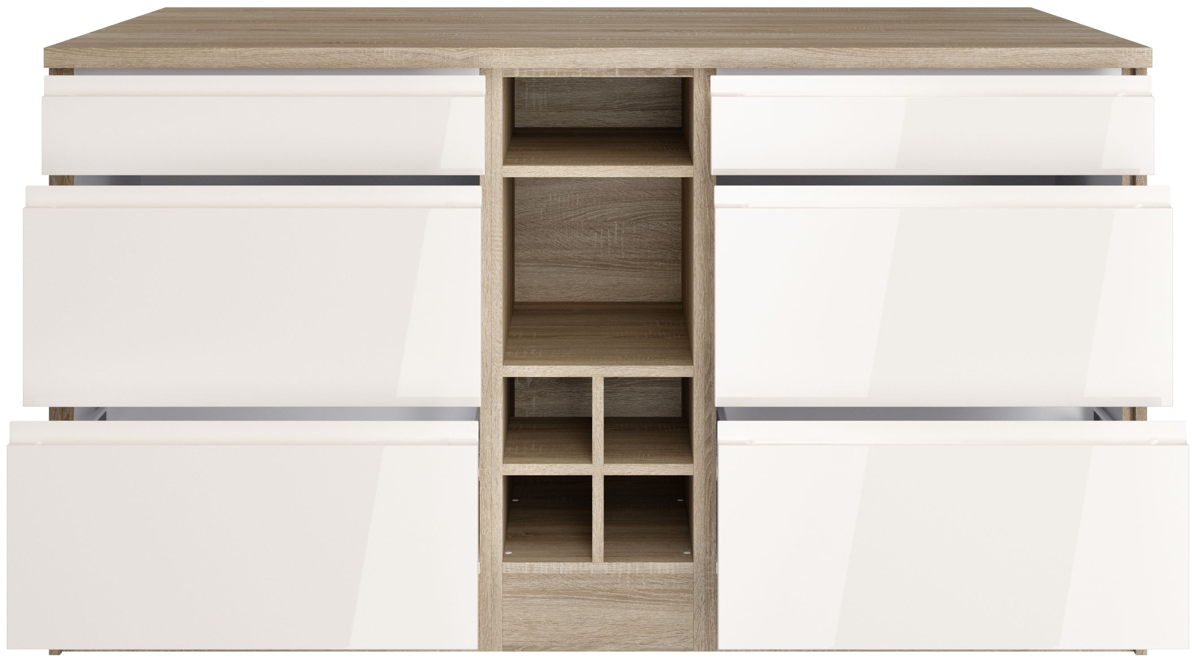 KOCHSTATION Kücheninsel »KS-Virginia«, Breite 153 cm, MDF-Fronten, Flaschenregal