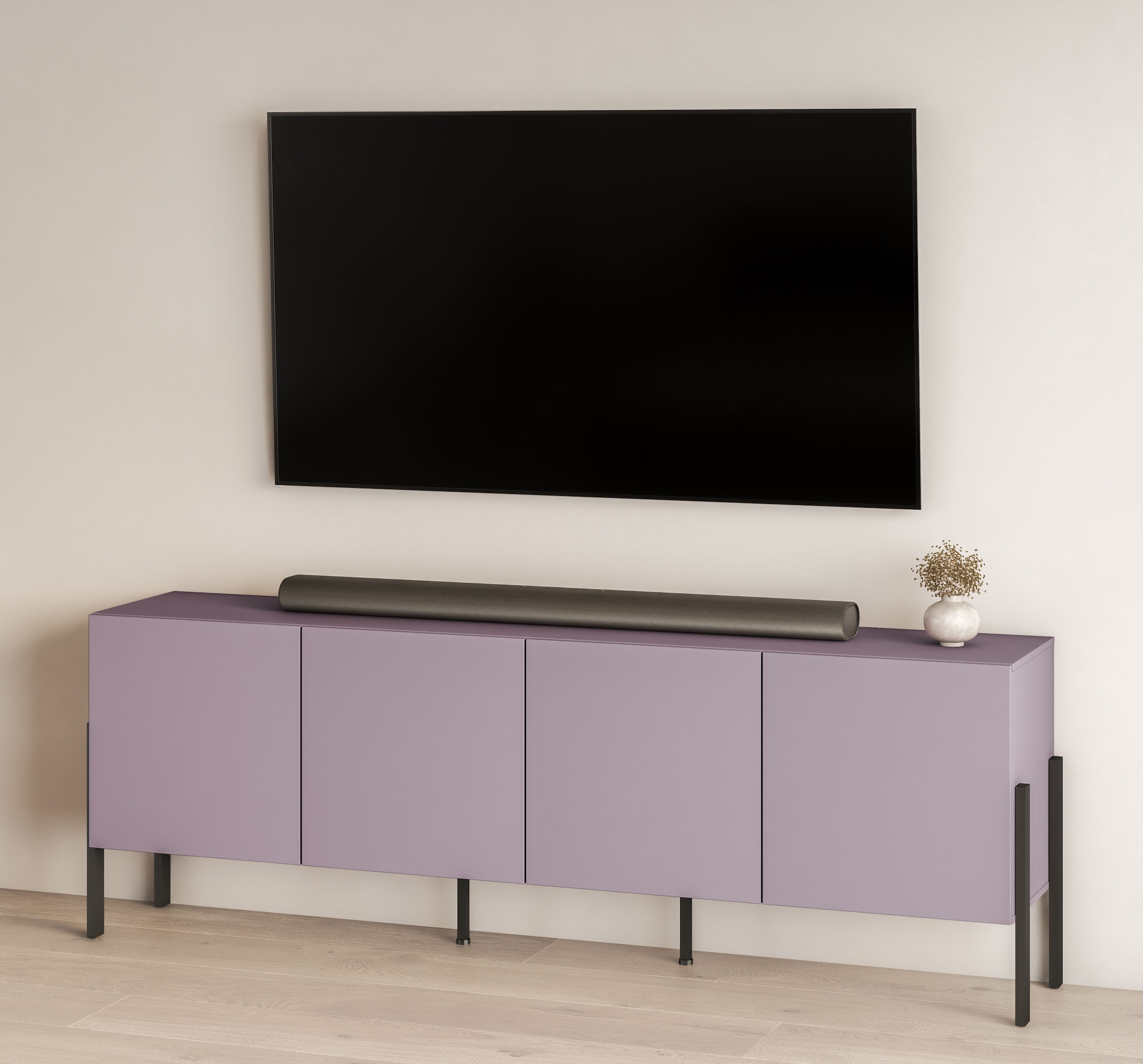 INOSIGN Kommode »Jukon,Breite 200 cm, moderne grifflose Kommode,4 Türen«, Sideboard, Anrichte viel Stauraum, push-to-open-Funktion