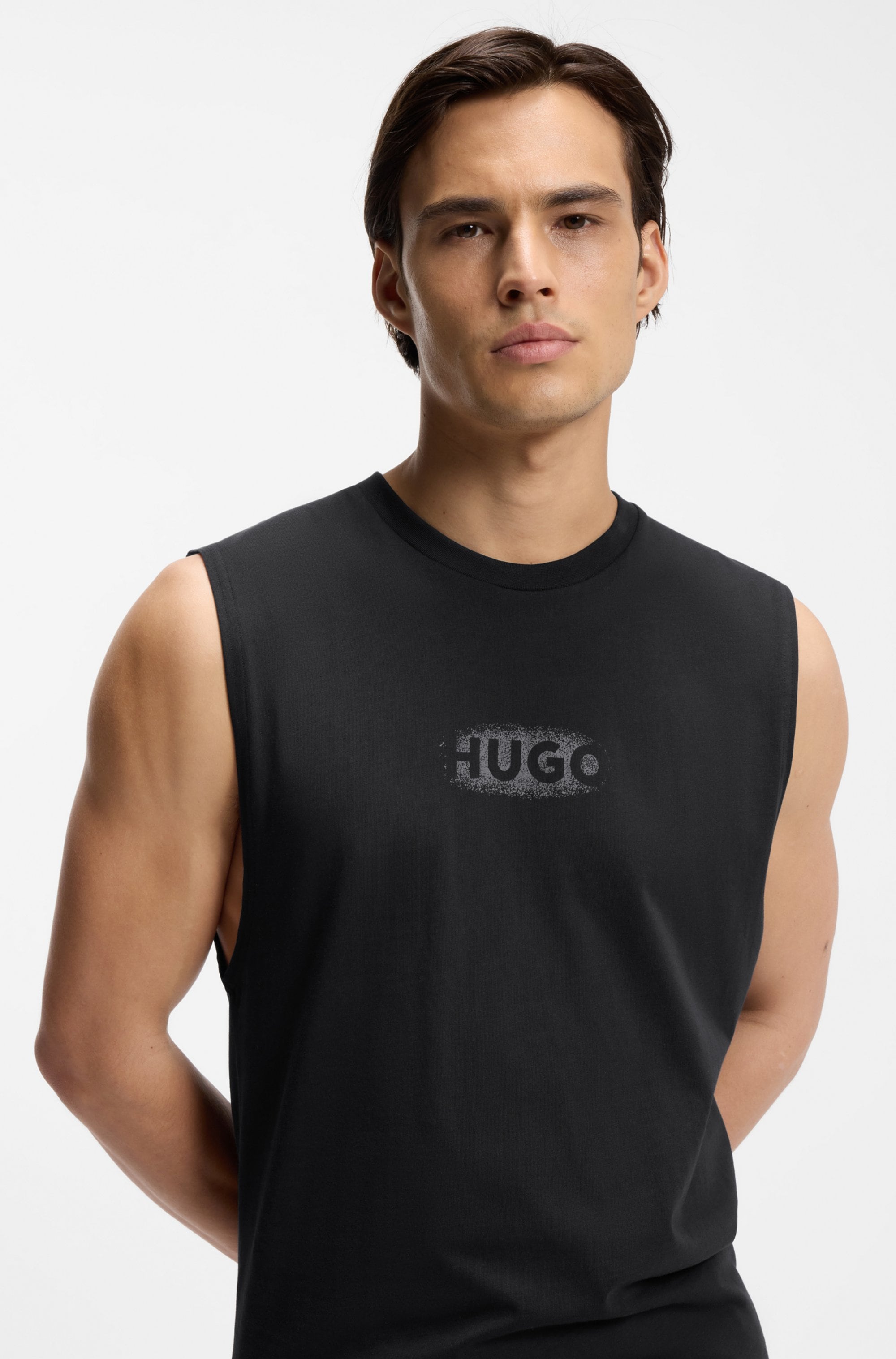 HUGO Underwear Tanktop aus Baumwoll-Jersey mit Logo-Print