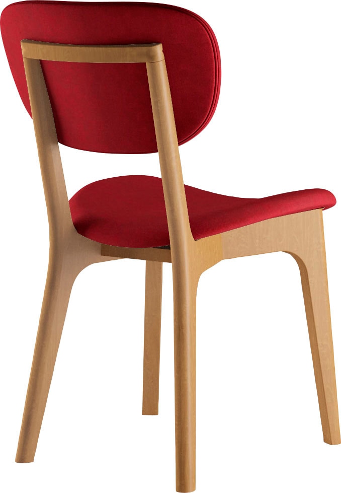 INOSIGN Stuhl »COZY Made in Italy«, (Set), 2 St., Microfaser, Gestell in Buche, Kirsch- oder Nussbaum, Massivholz, Design Stuhl
