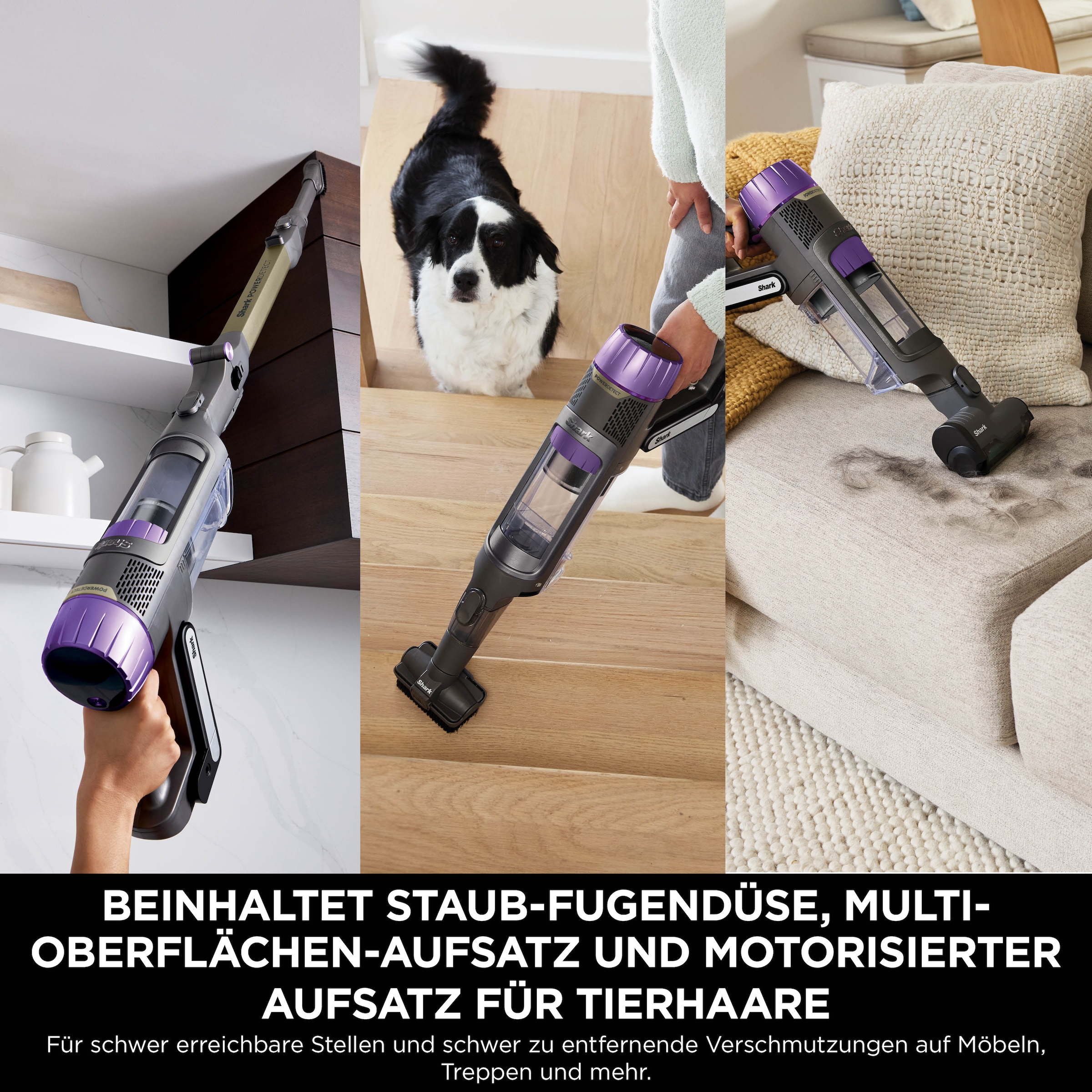 Shark Akku-Stielstaubsauger »Shark PowerDetect Clean & Empty IP3251EUT«, Akku-Staubsauger für Tierhaare, automatische Entleerungsstation