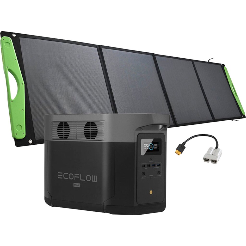 Ecoflow Solaranlage »Delta Max 1600 + 200W Offgridtec® Hardcover Solartasche«, (Spar-Set)