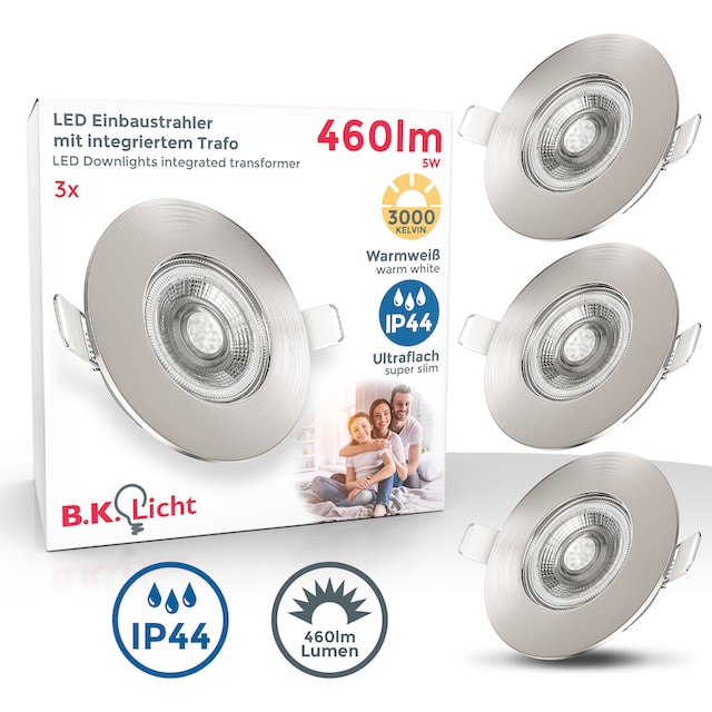 B.K.Licht LED Einbauleuchte, 3 flammig-flammig, LED Einbaustrahler Bad  Spots Lampe ultraflach Deckenspots IP44 online bestellen