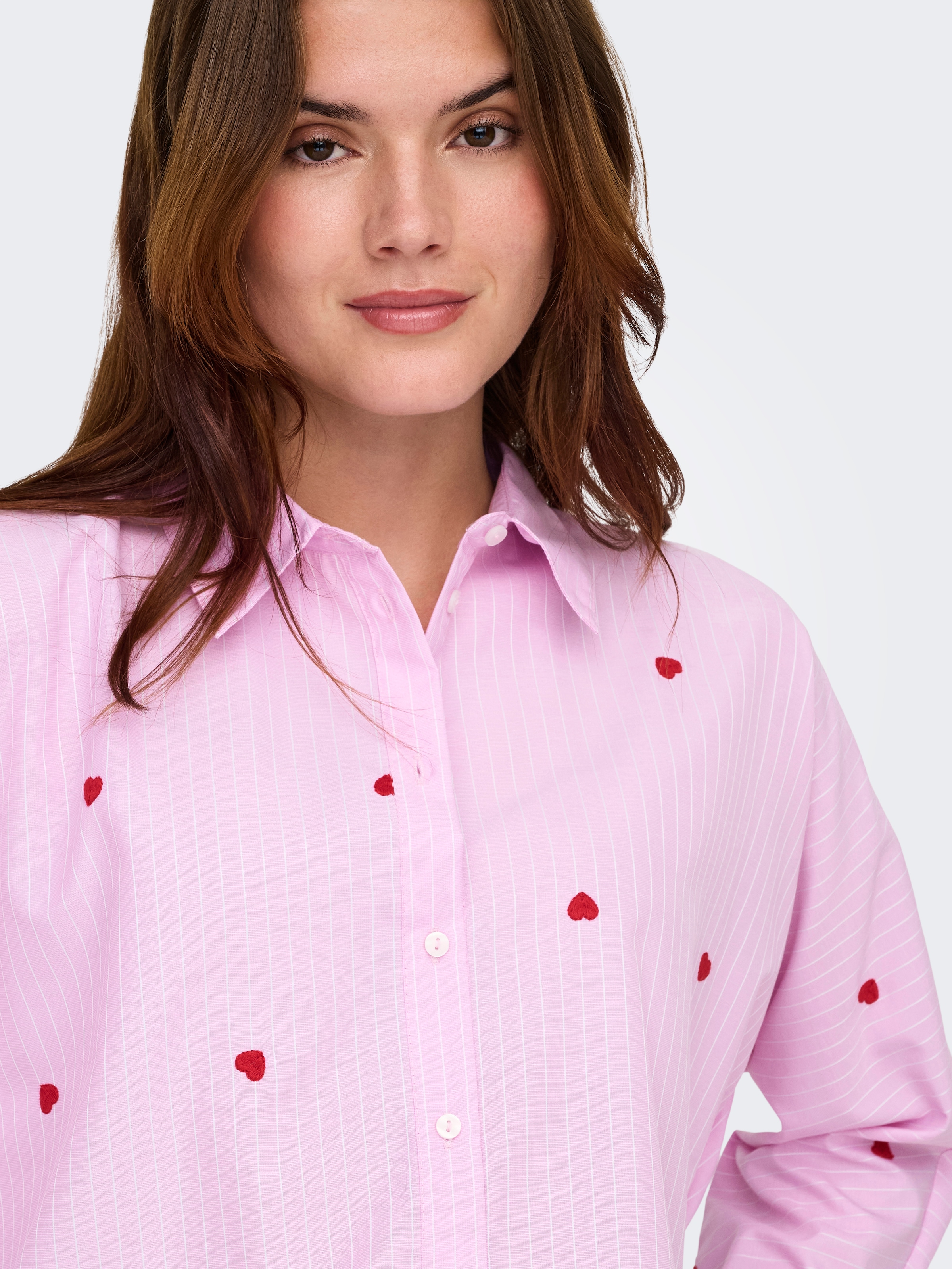 ONLY Hemdbluse »ONLNEW LINA GRACE LS STRIPE EMB SHIRT«