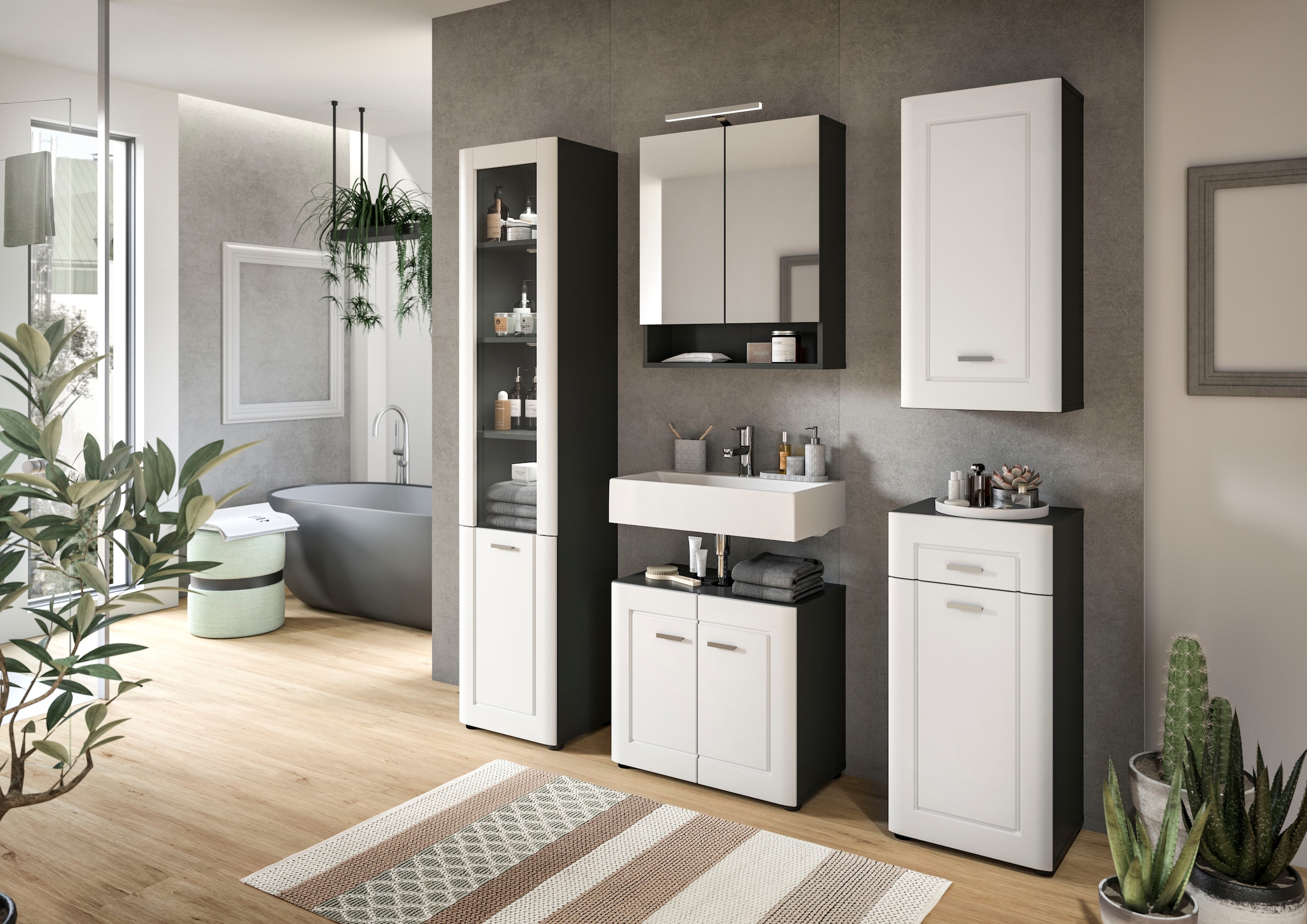 INOSIGN Hochschrank »Jarvi, Breite 40 cm, 1 Tür (Türanschlag wechselbar), 4 Einlegeboden«, (1 St.), Standschrank, Badmöbel, Badschrank, Schrank, Bad, Badezimmer