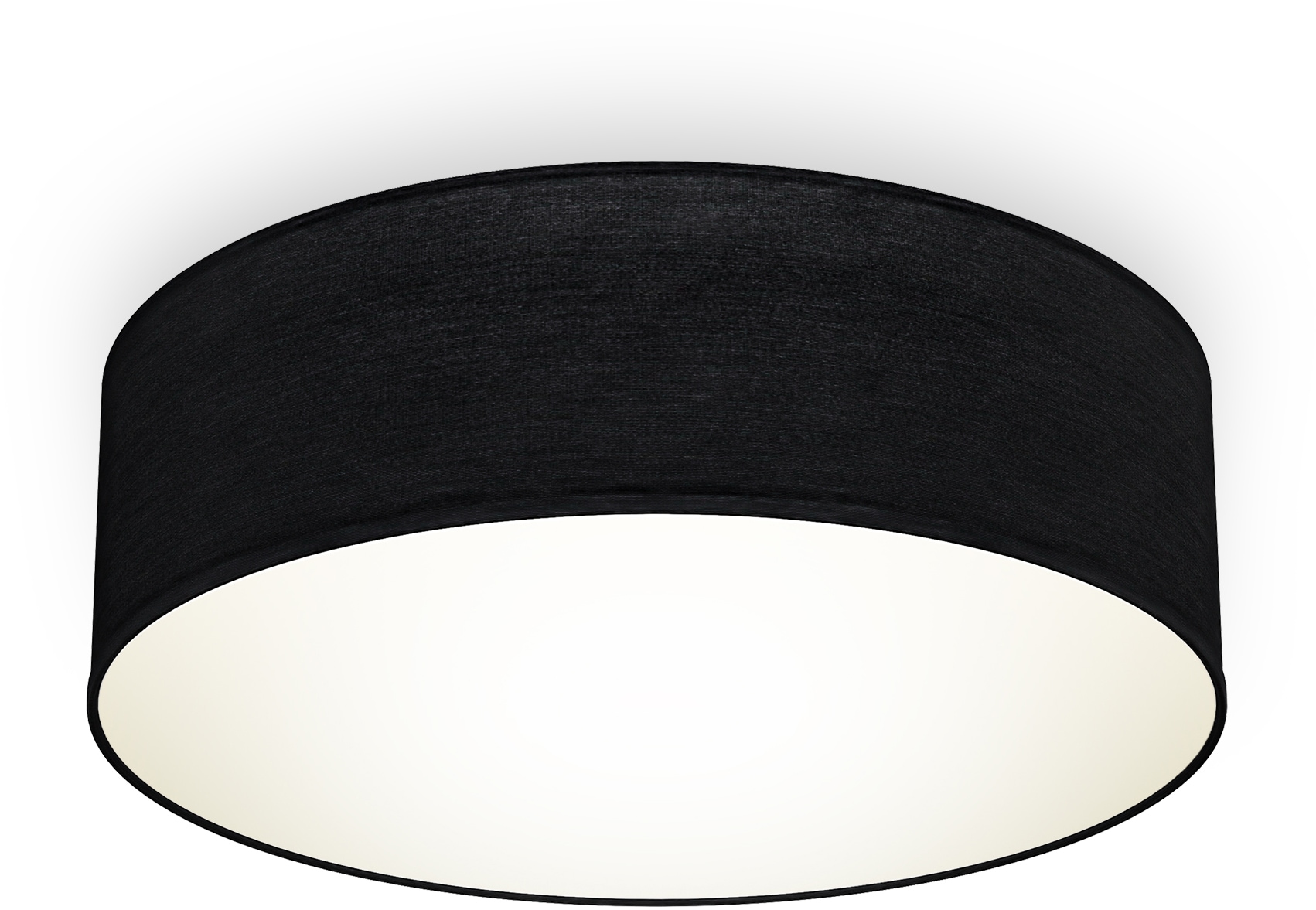 B.K.Licht LED Deckenleuchte, 1 flammig, Leuchtmittel E27 | ohne Leuchtmittel, Deckenlampe, Textil Lampenschirm, schwarz, Schlafzimmer, Wohnzimmer