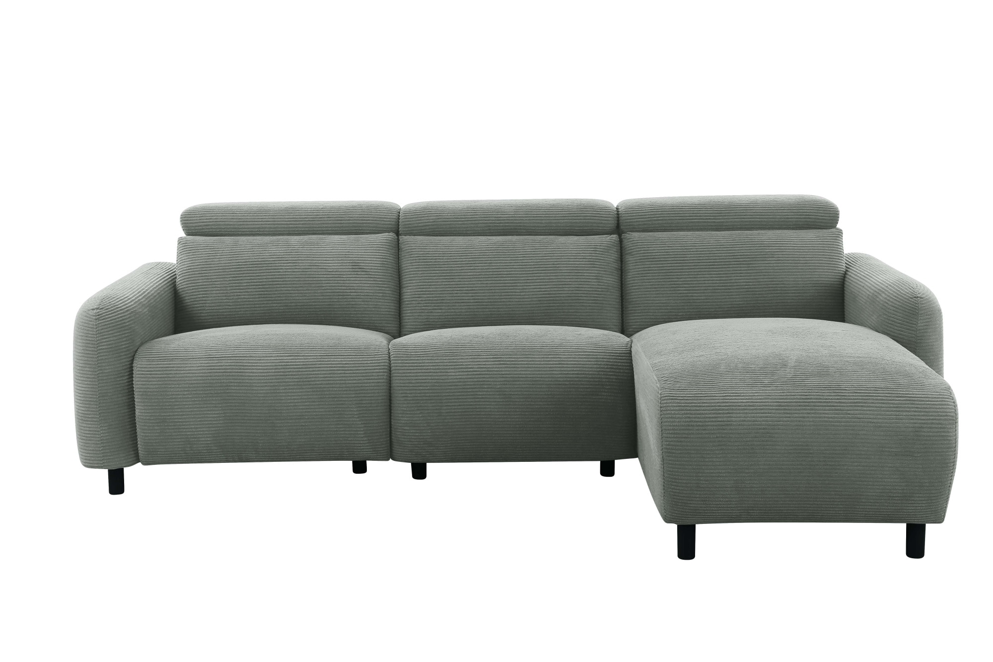 Home affaire Ecksofa »SKAANE in Cord, L-Form, 274 cm, manuelle u. elektrische Funktion,«, Kopfteilverstellung, Relax-und Liegefunktion, Federkernpolsterung