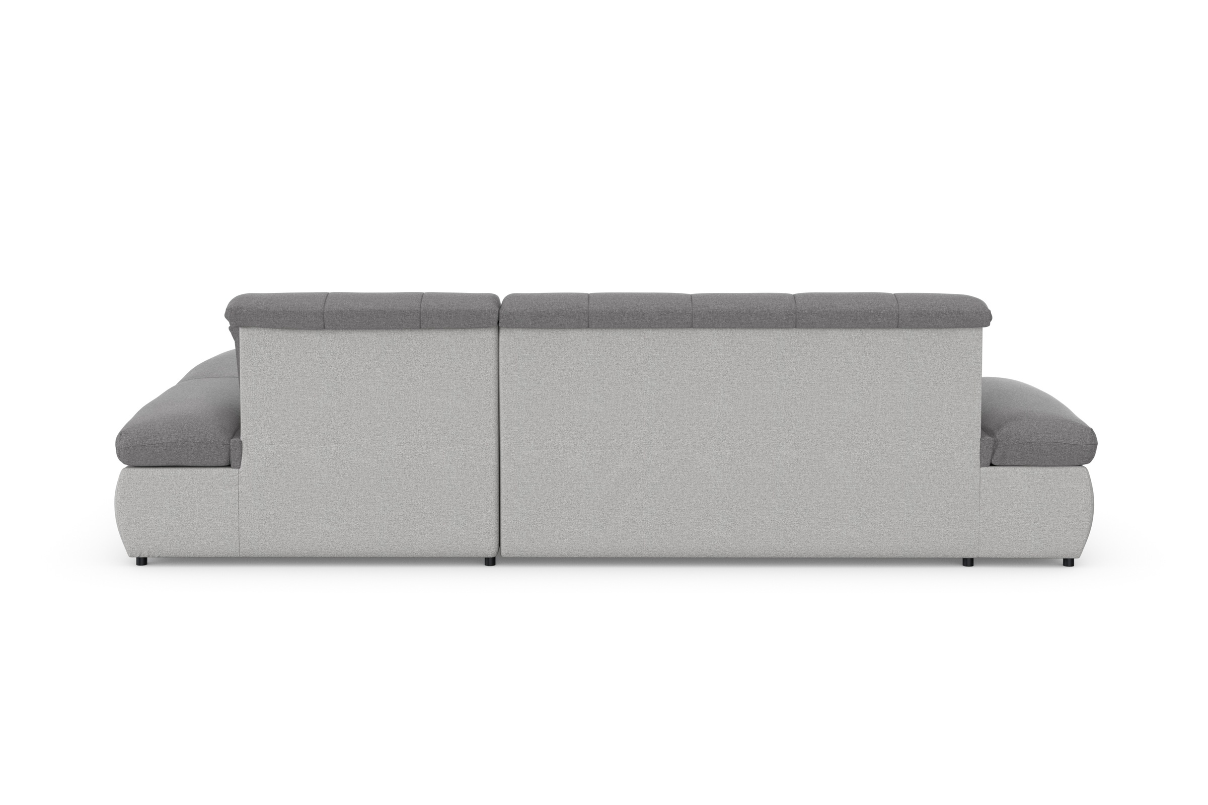 DOMO collection Ecksofa »Moric, L-Form, XXL-Sofa - Breite 300cm«, wahlweise mit Bettfunktion und Armteilverstellung, silber-grau