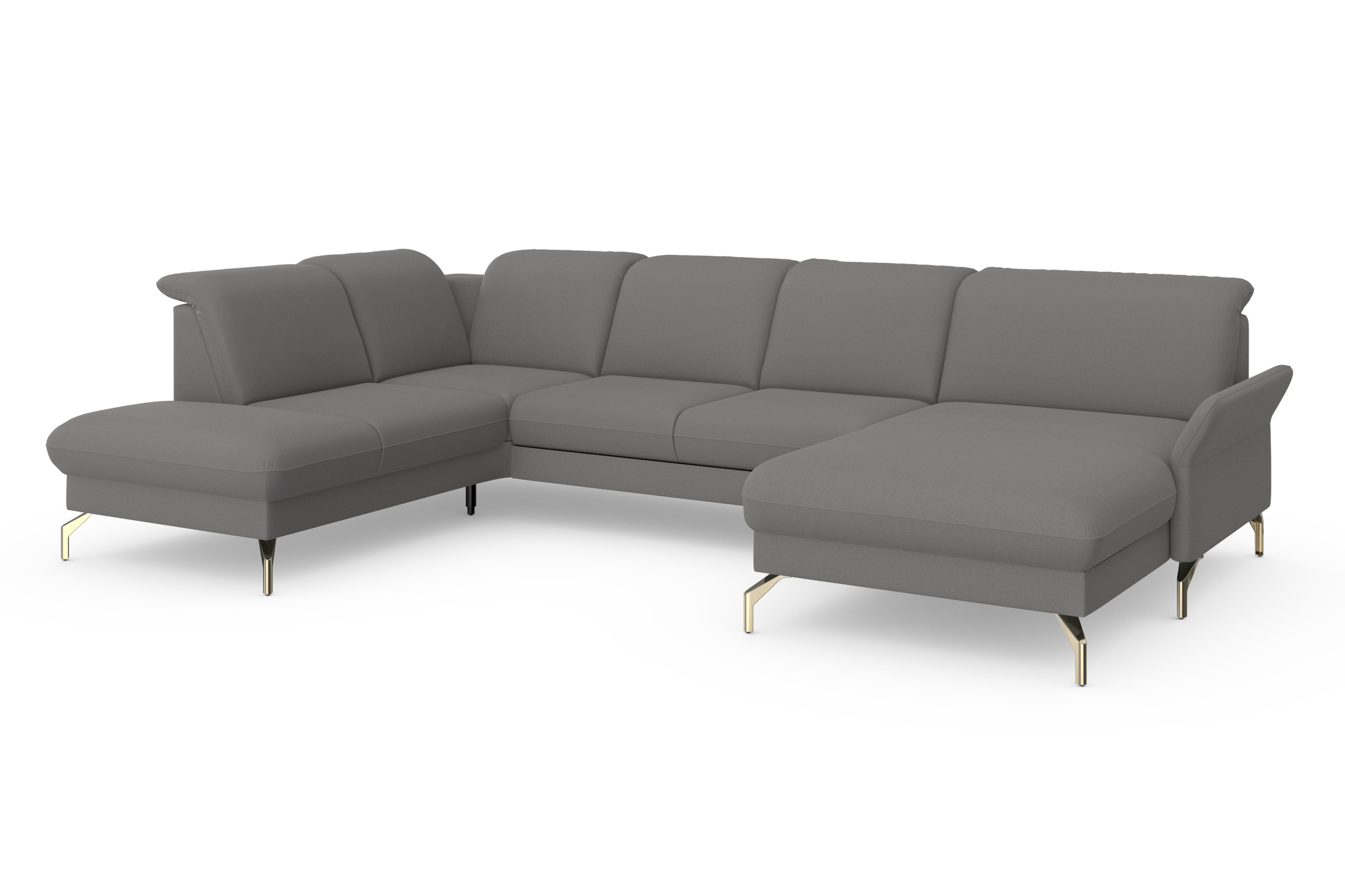 sit&more Wohnlandschaft »Fashion U-Form«, wahlweise mit Kopfteilverstellung, Vorziehsitz, motorisch, Nickelfüße