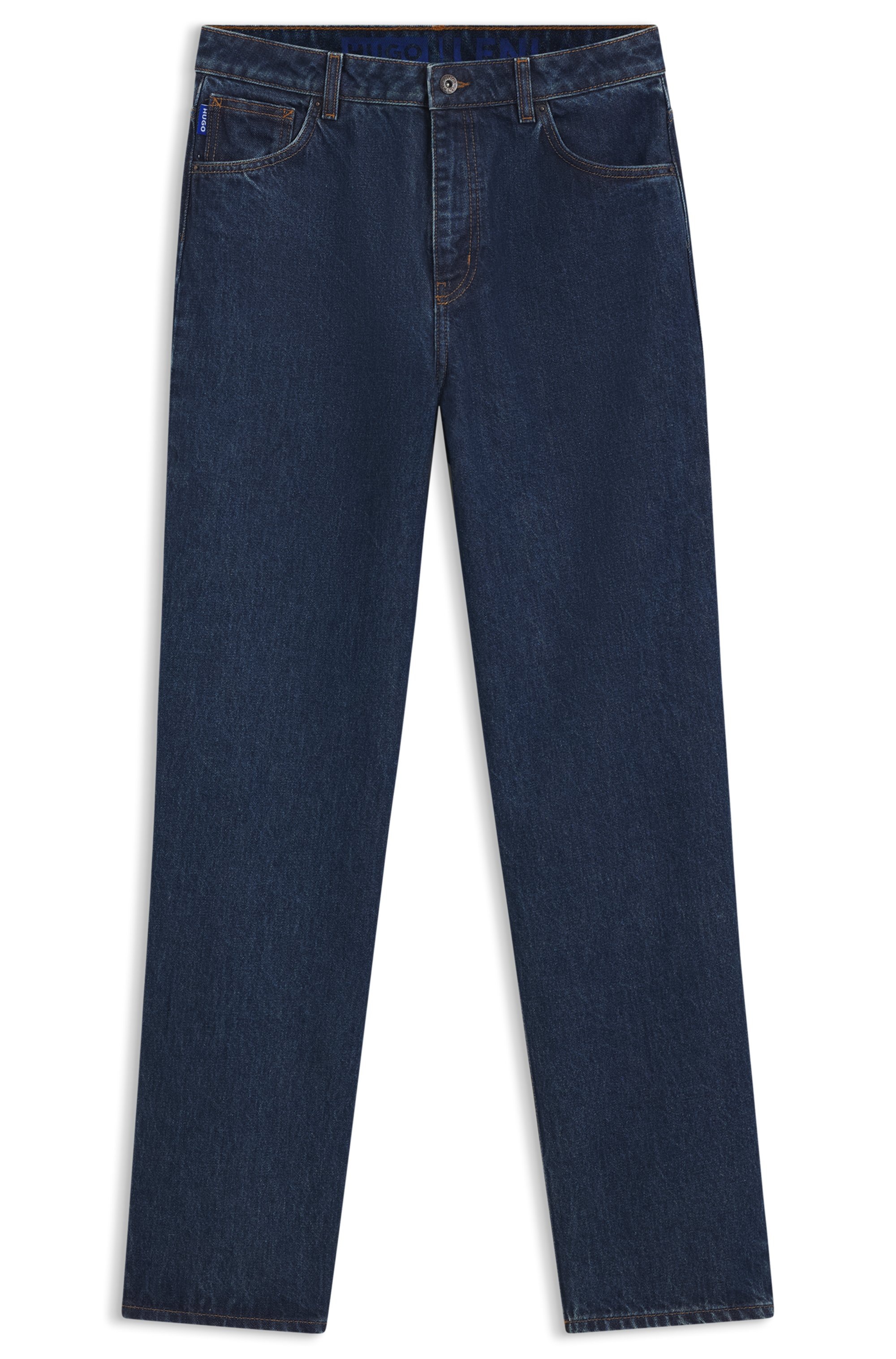 HUGO Blue Relax-fit-Jeans »Leni«, mit charakteristischer Stickerei