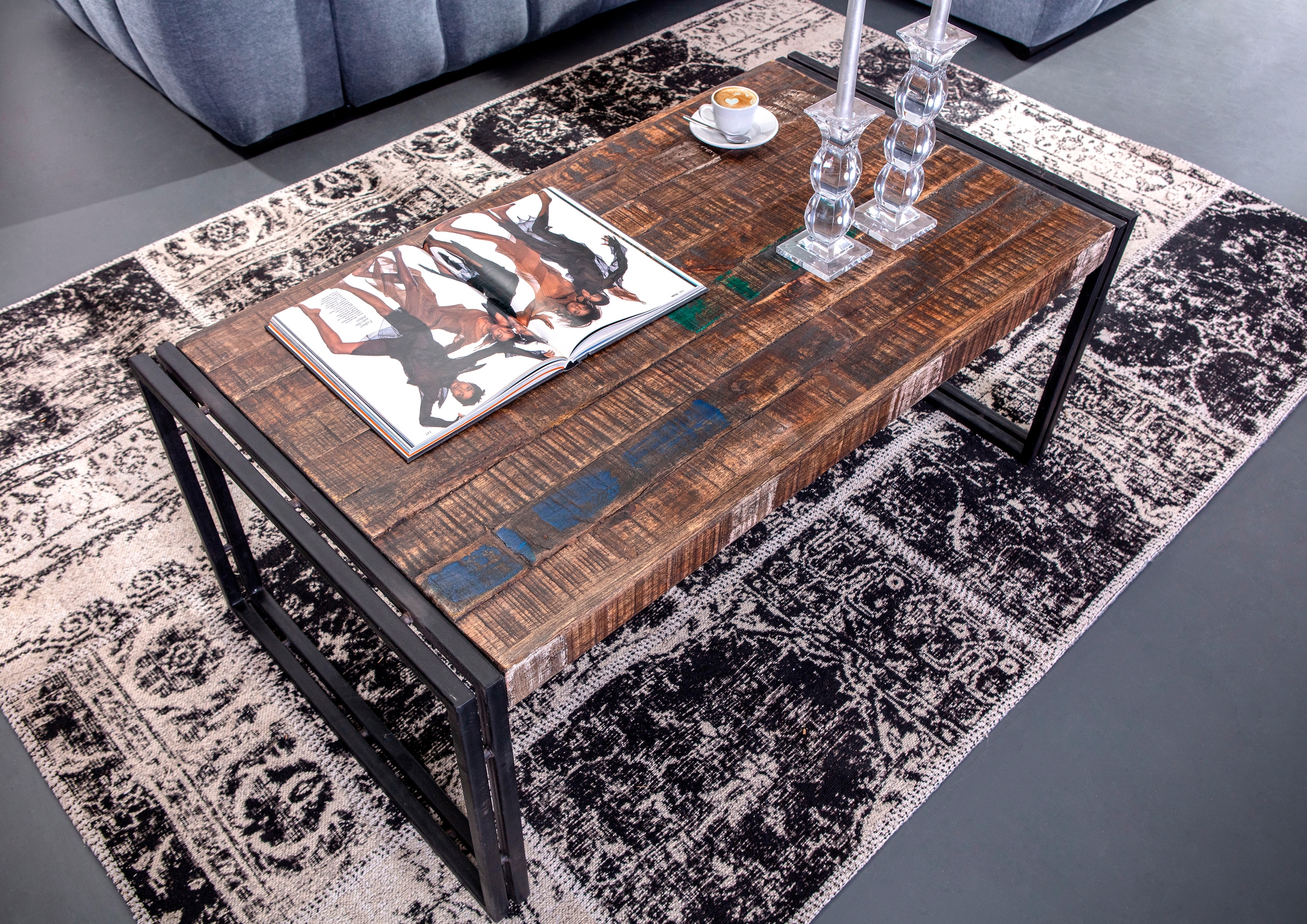 Gutmann Factory Couchtisch »Titan« moderne Kombination aus Metall und Massivholz