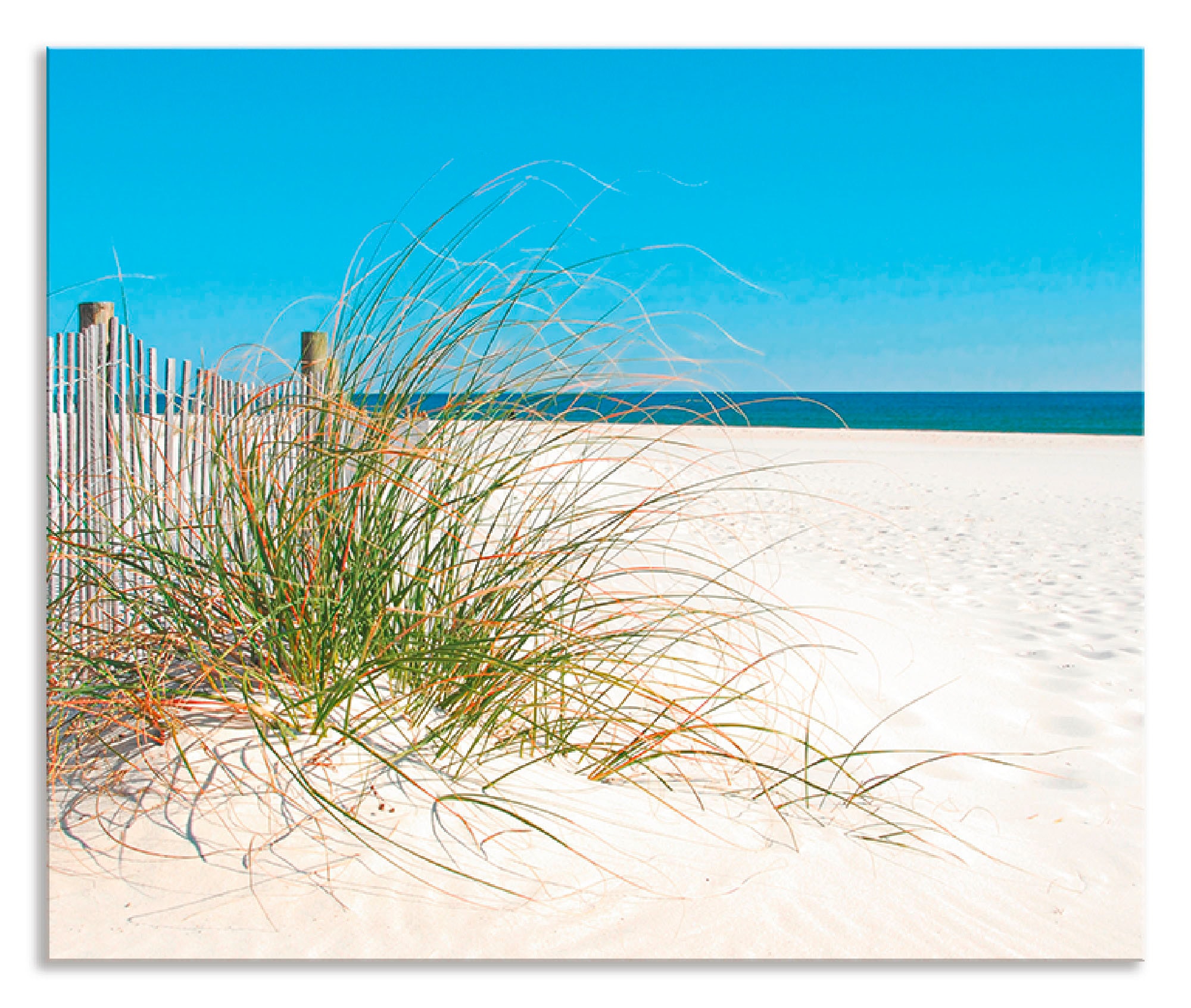 Artland Küchenrückwand »Schöne Sanddüne mit Gräsern und Zaun«, (1 tlg.), Alu Spritzschutz mit Klebeband, einfache Montage