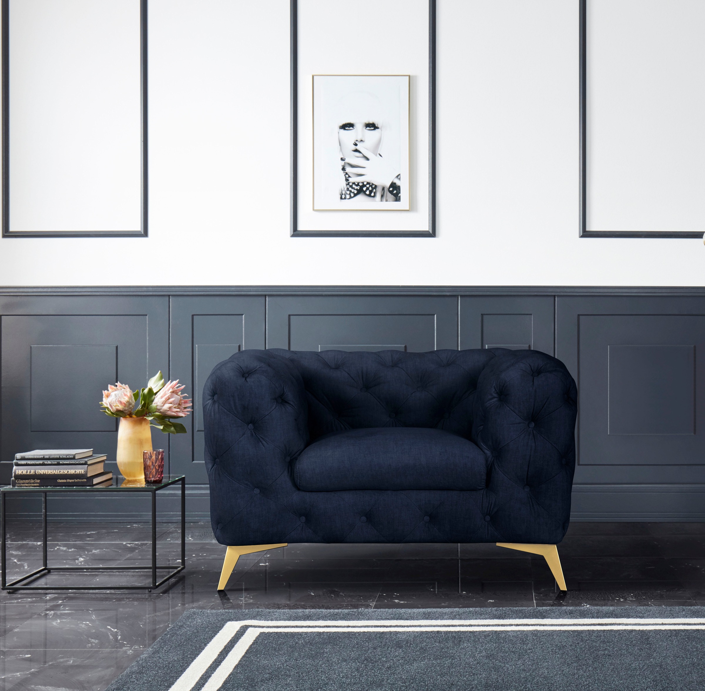 Leonique Chesterfield-Sessel "Glynis Sessel" aufwändige Knopfheftung, moder günstig online kaufen