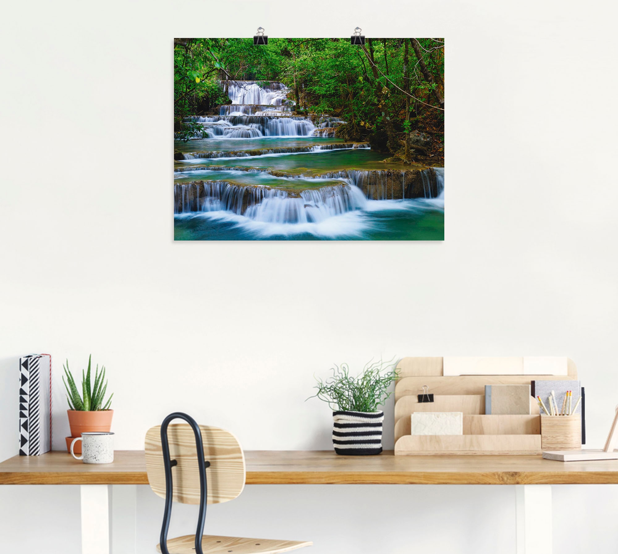Artland Wandbild »Tiefen Wald Wasserfall«, Gewässer, (1 St.), als Leinwandbild, Poster, Wandaufkleber in verschied. Größen