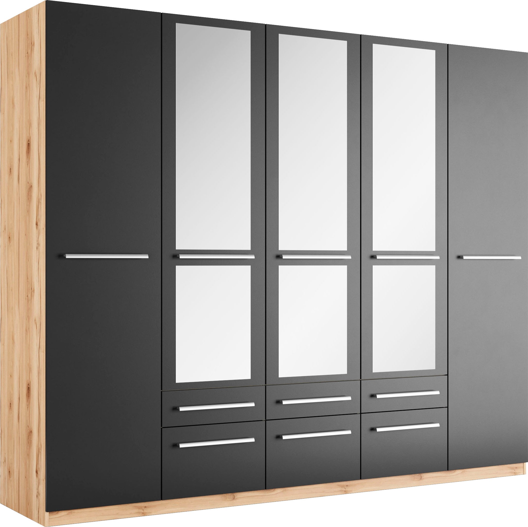 priess Kleiderschrank »Schrank Garderobe Wäscheschrank Barcelona in 5 Breiten«, viel Stauraum, geräumige Schubkästen, mit Spiegel, MADE IN GERMANY