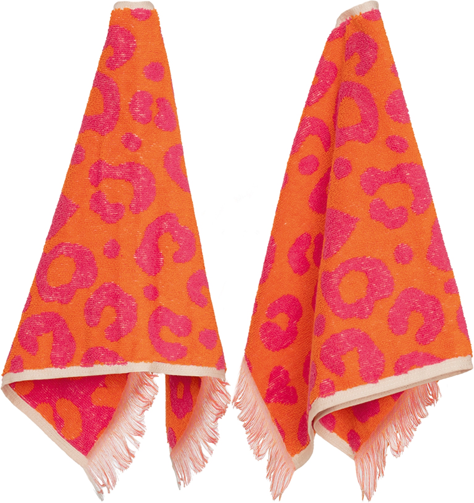 PAD Gaestehandtuecher »LEO, 30x50 cm« Leo-Design, Jacquard-Webung, weich und saugstark, mit Fransen