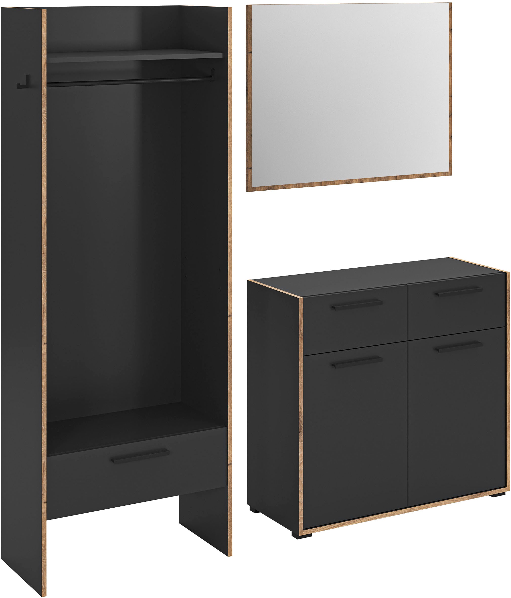 INOSIGN Garderoben-Set »MUSTA, 3-teilig: Garderobenschrank, Kommode & Garde günstig online kaufen